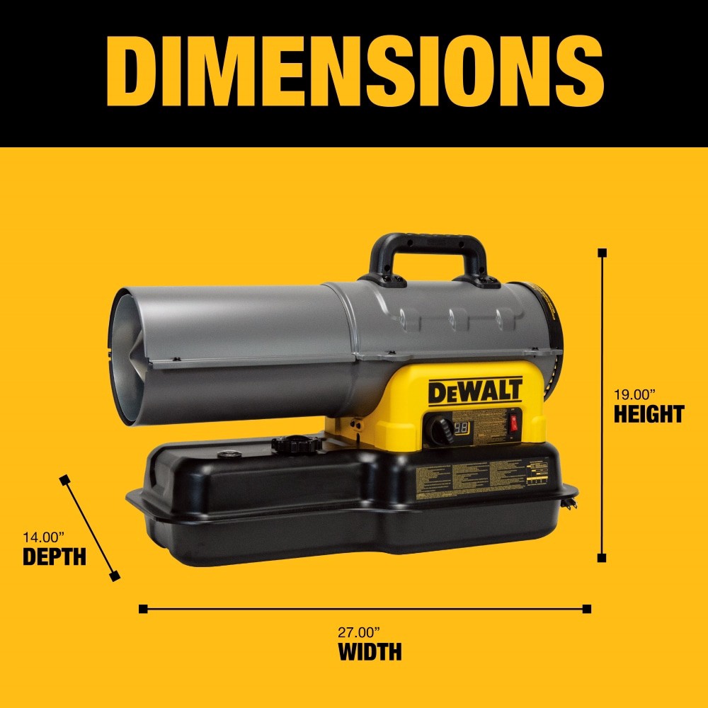slide 3 of 6, DEWALT 80000 -BTU Forced air Outdoor Kerosene Heater, 1 ct