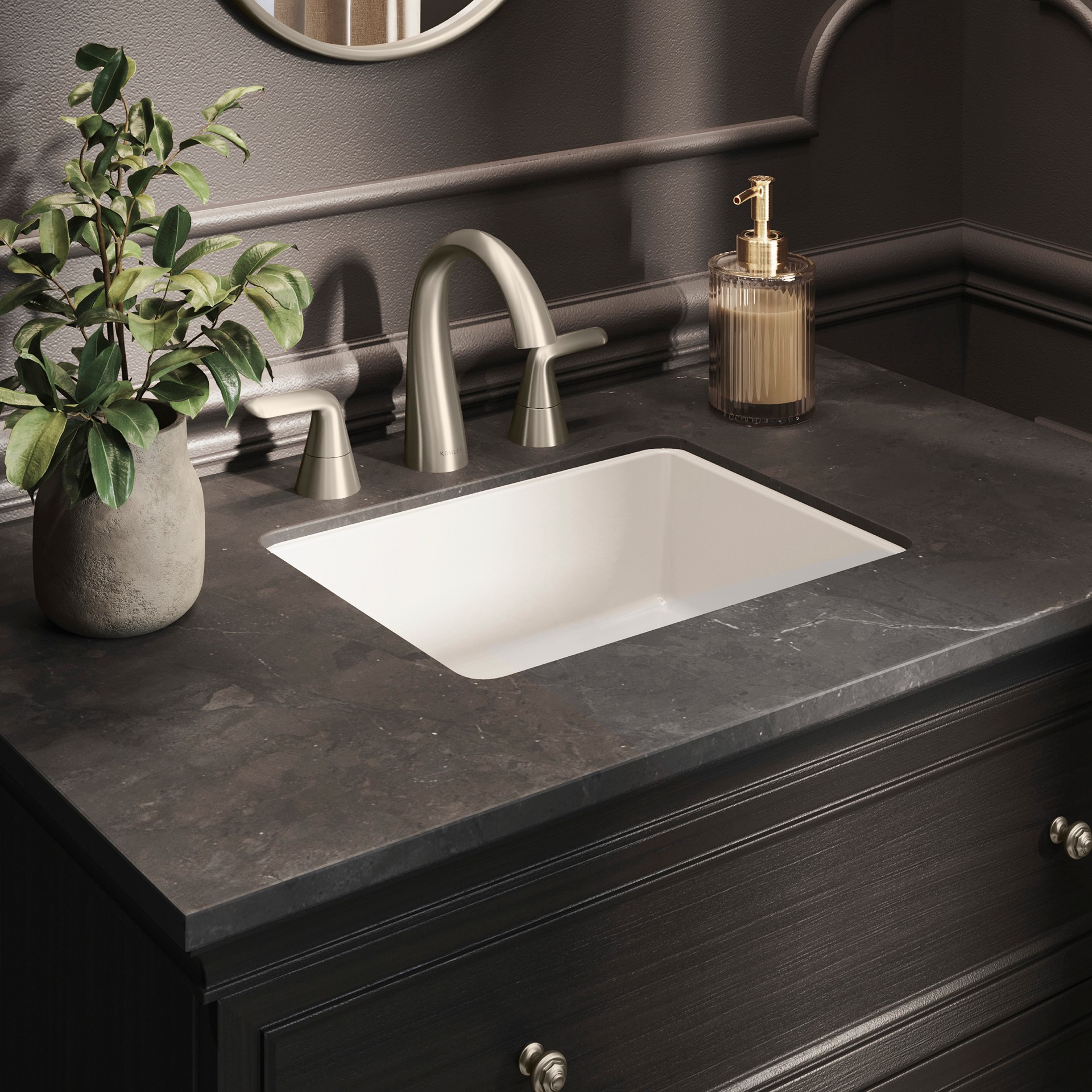 slide 2 of 6, KOHLER Avail Vitreous China 13.57-in Undermount Rectangular Transitional White Bathroom Sink, 1 ct