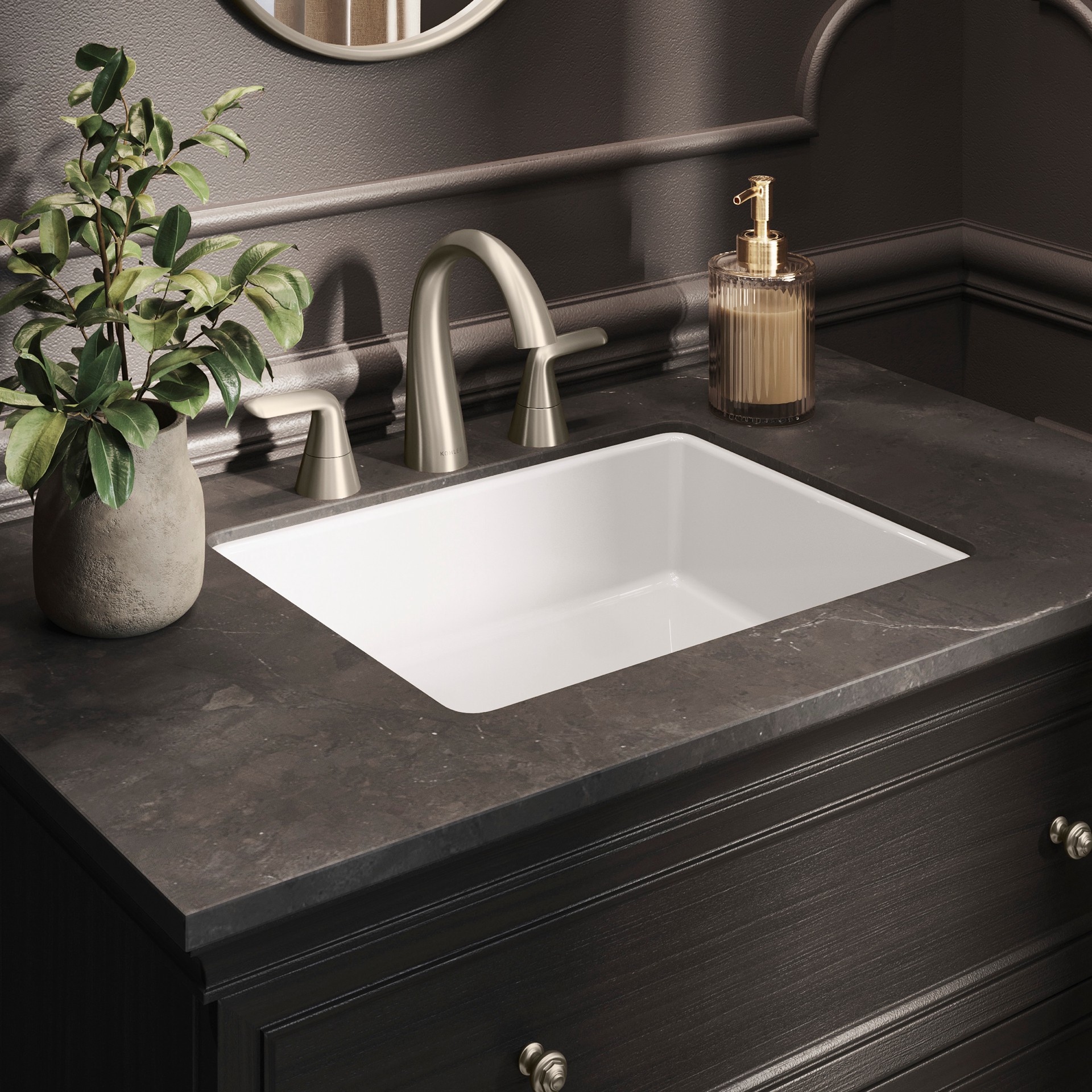 slide 2 of 6, KOHLER Avail Vitreous China 15.59-in Undermount Rectangular Transitional White Bathroom Sink, 1 ct