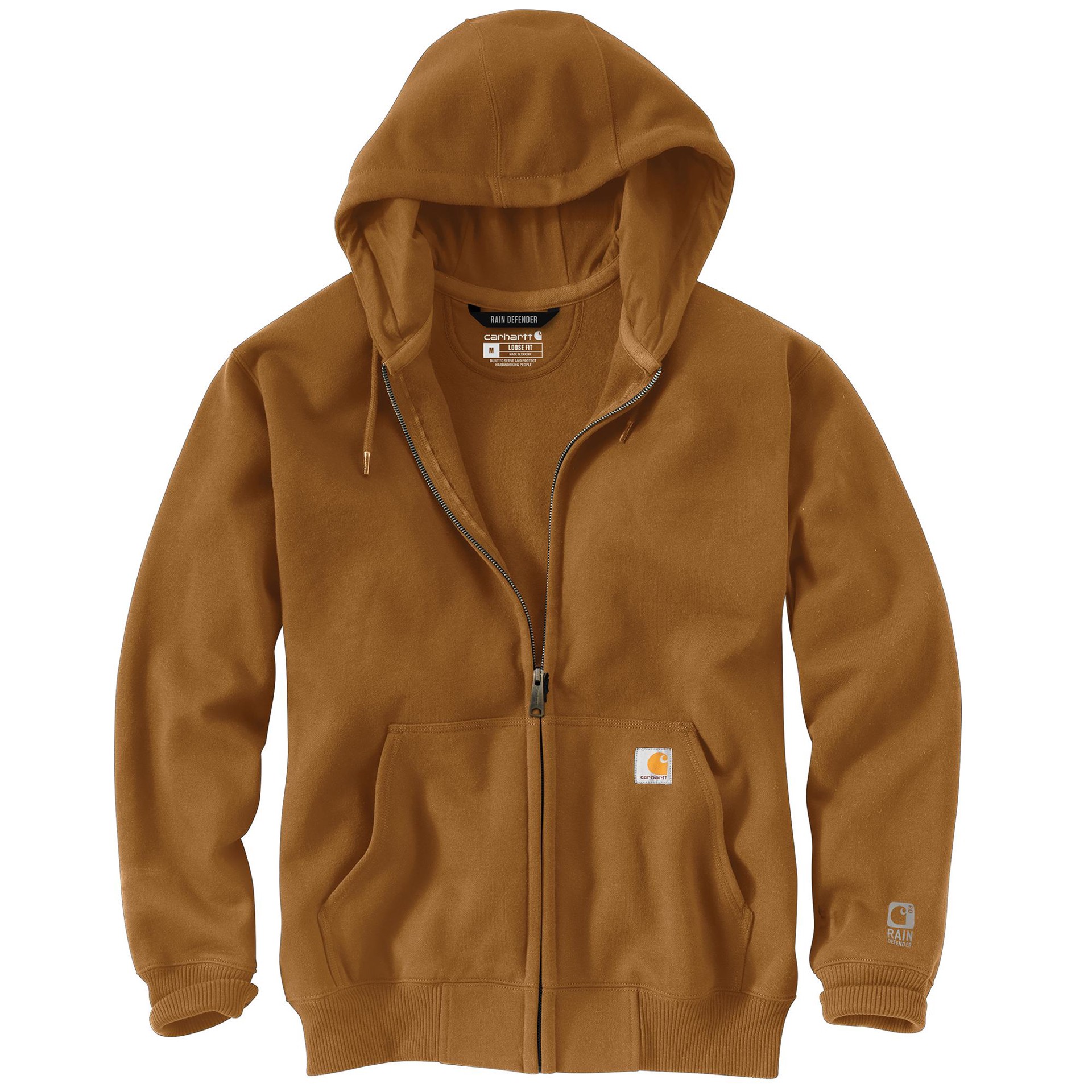 Carhartt Men's Brown Heavy weight Fleece Long sleeve Solid Hoodie Carhartt Men's Brown Heavy weight Fleece Long sleeve Solid Hoodie