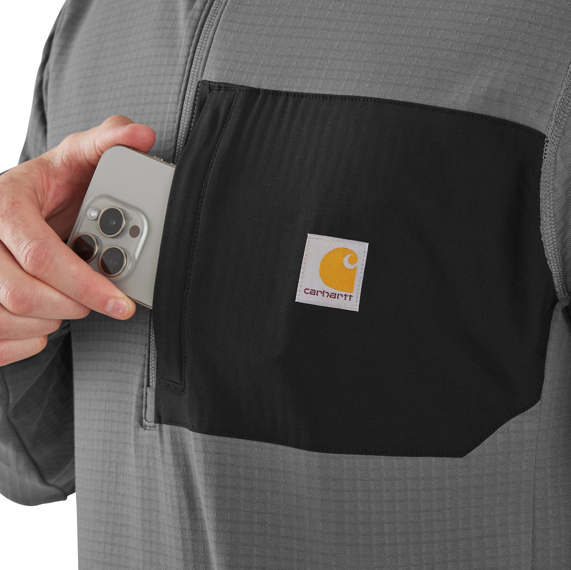 slide 3 of 5, Carhartt Men's Gray Light weight Fleece Long sleeve Solid T-shirt ( 2XL ), 1 ct