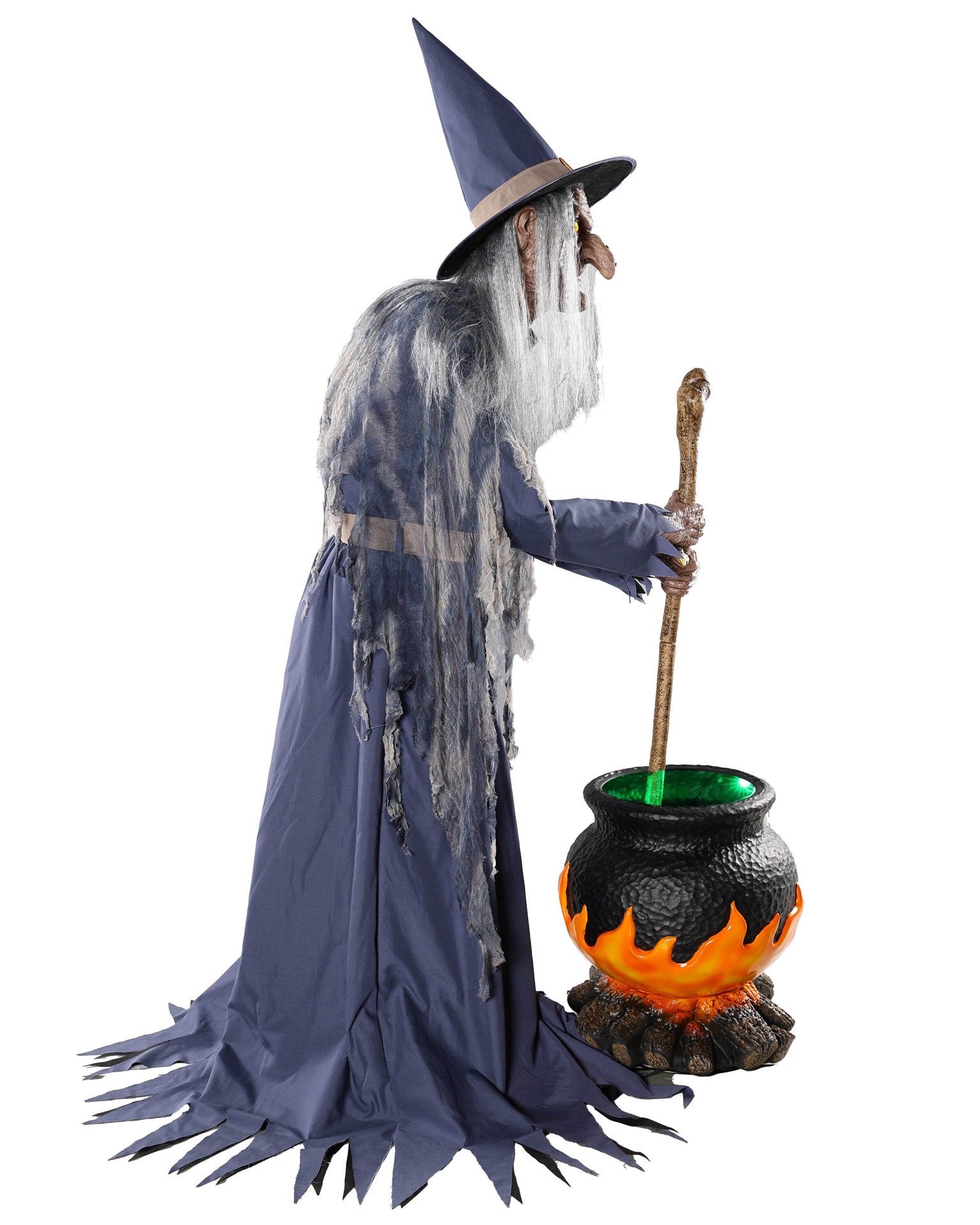 slide 6 of 6, Haunted Living 6-ft Witch with Cauldron Motion Activated Lighted Animatronic, 1 ct