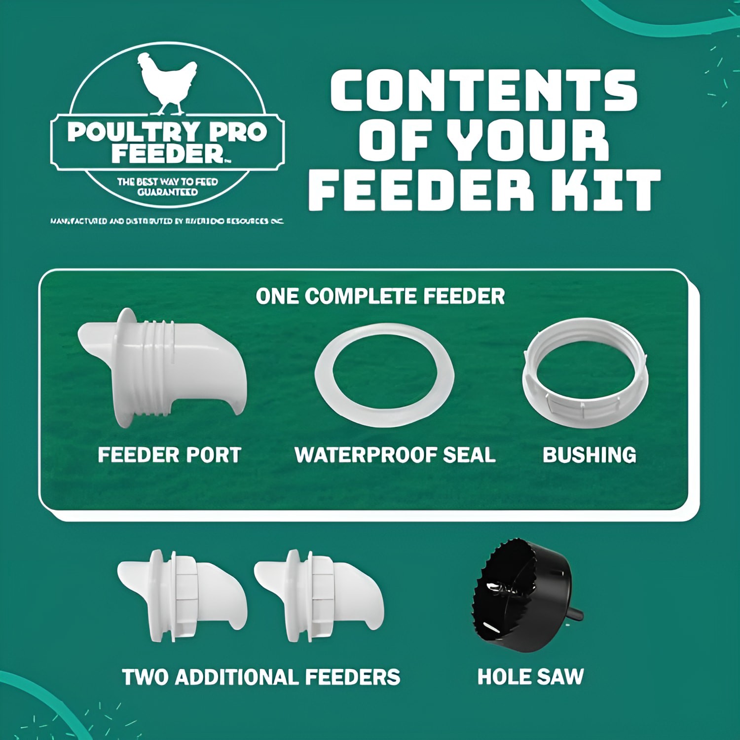 slide 3 of 6, Riverbend Resources 100 Pound(s) White Plastic Gravity feeder, 1 ct