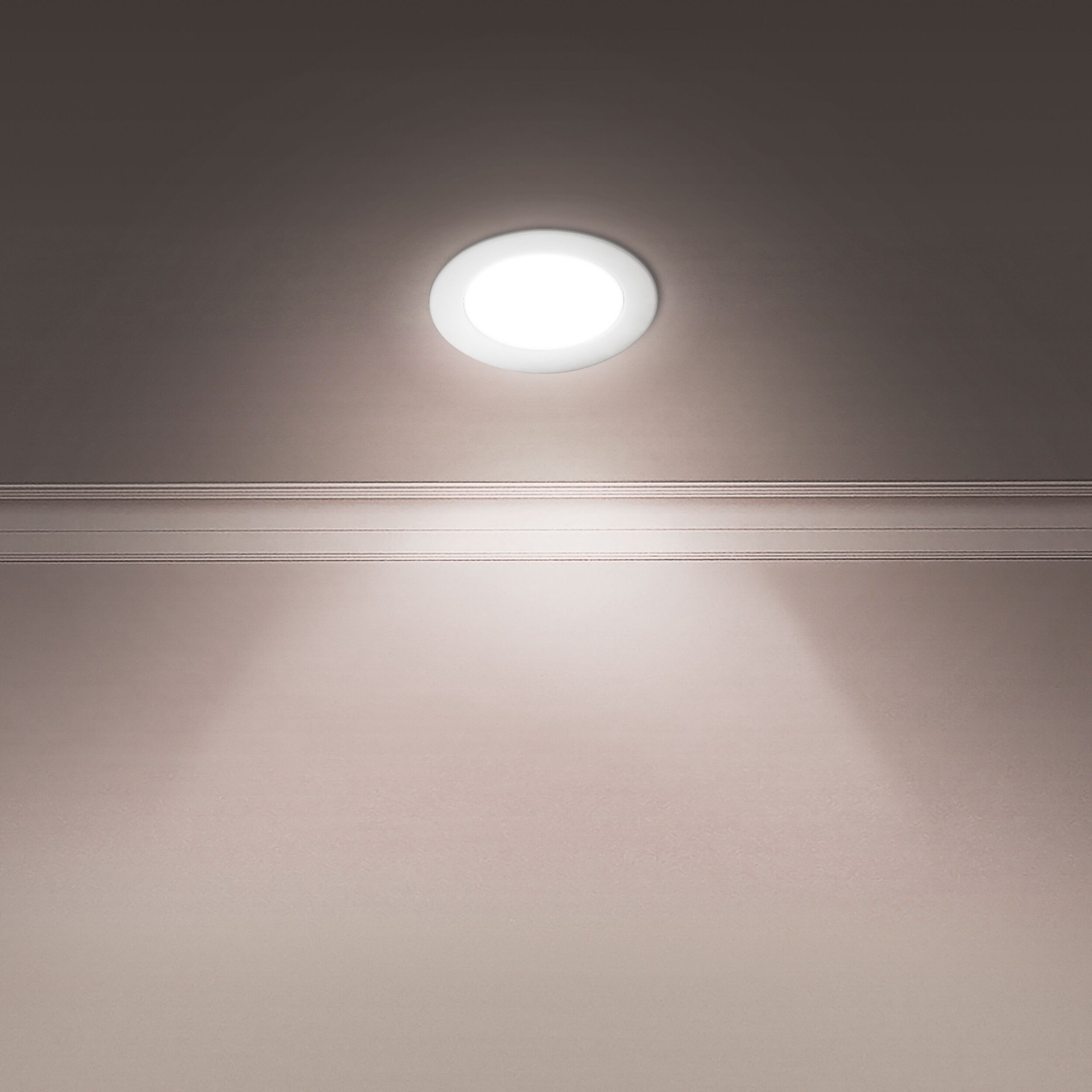 slide 4 of 6, Utilitech White 4-in 750 -Lumens Switchable white Round Dimmable LED Canless Wet rated Recessed Downlight 6 -Pack, 1 ct