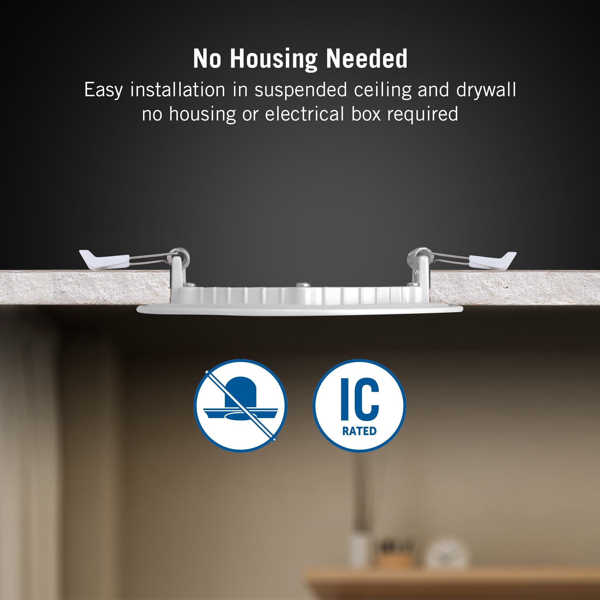 slide 6 of 6, Utilitech White 4-in 750 -Lumens Switchable white Round Dimmable LED Canless Wet rated Recessed Downlight 6 -Pack, 1 ct