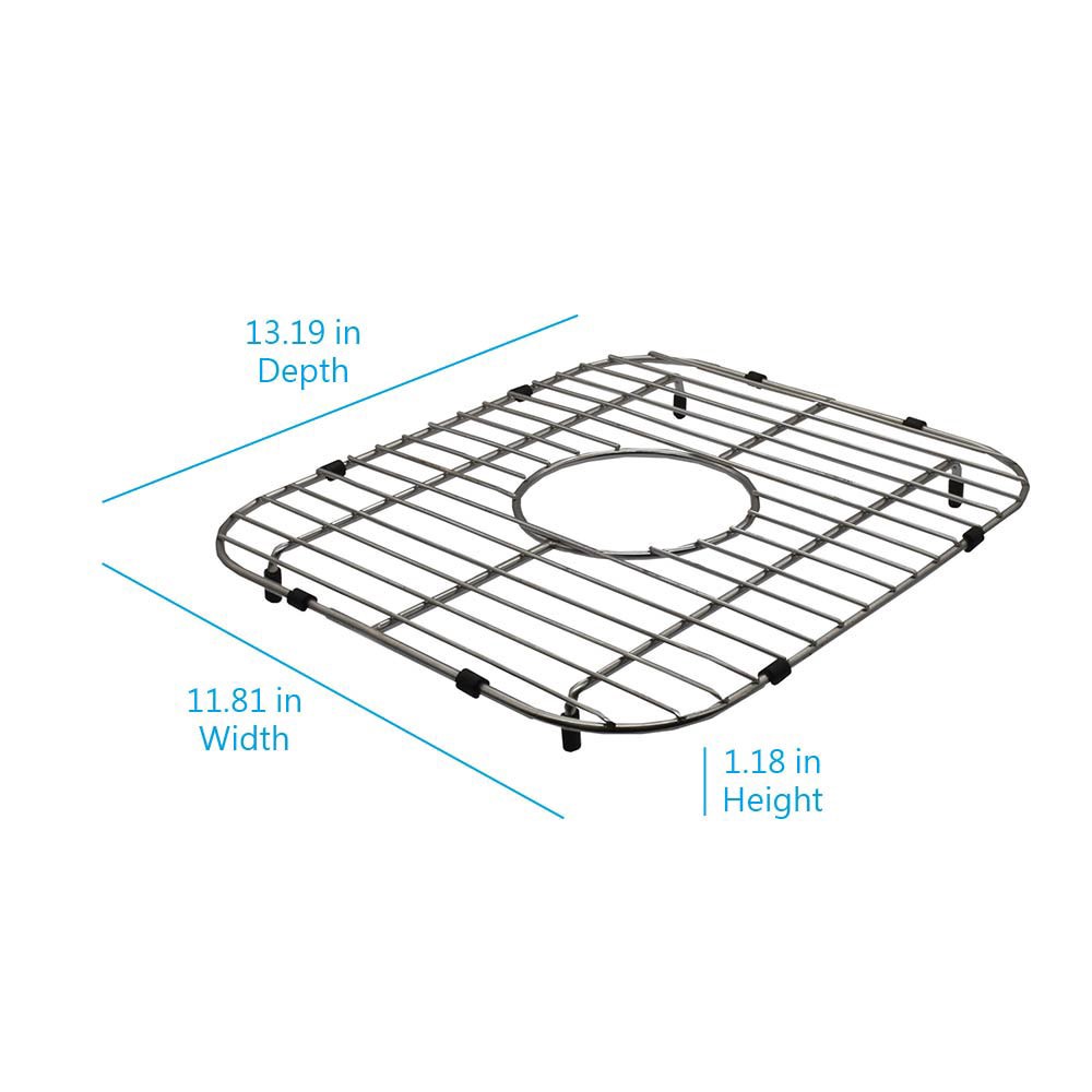slide 5 of 6, Style Selections 11.81-in x 13.19-in Center Drain Stainless steel Sink grid, 1 ct