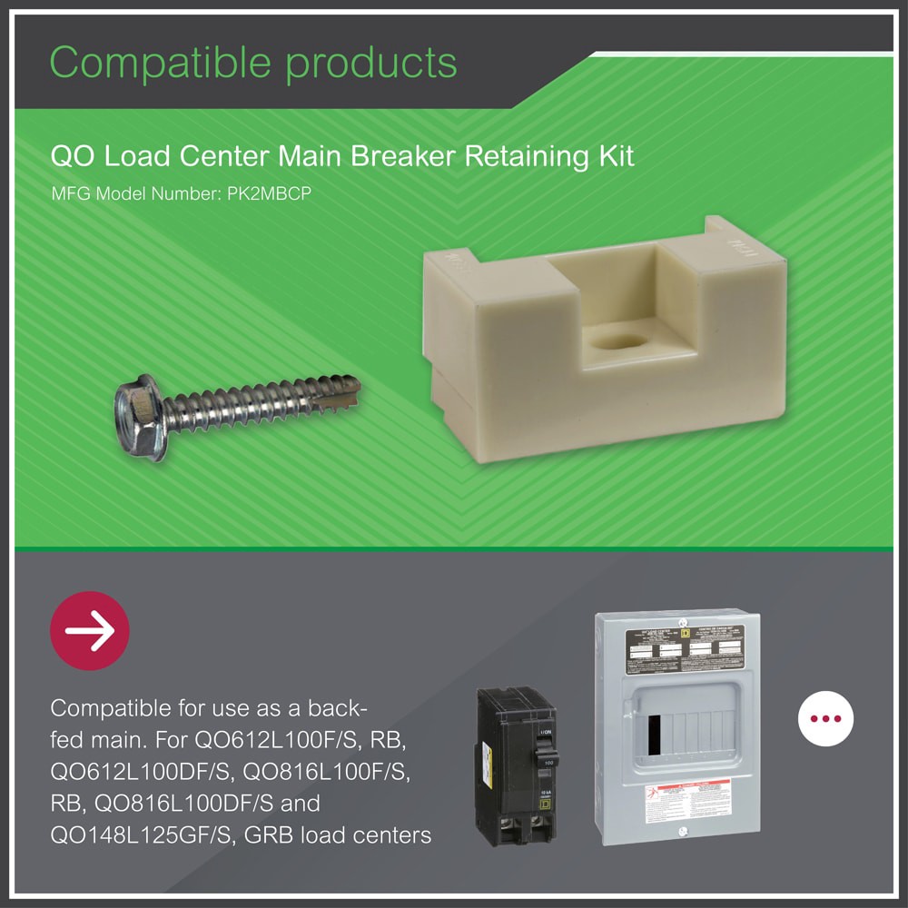 slide 2 of 4, Square D 1-in Main breaker kit, 1 ct