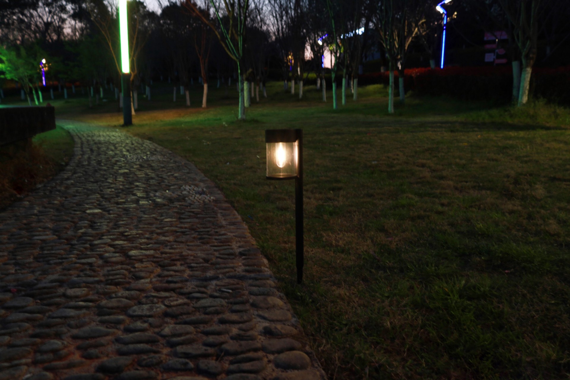 slide 3 of 6, Harbor Breeze 10LM solar path light 10 -Lumens 0.01 -Watt black Solar LED Outdoor Path Light ( 3000-K ), 1 ct