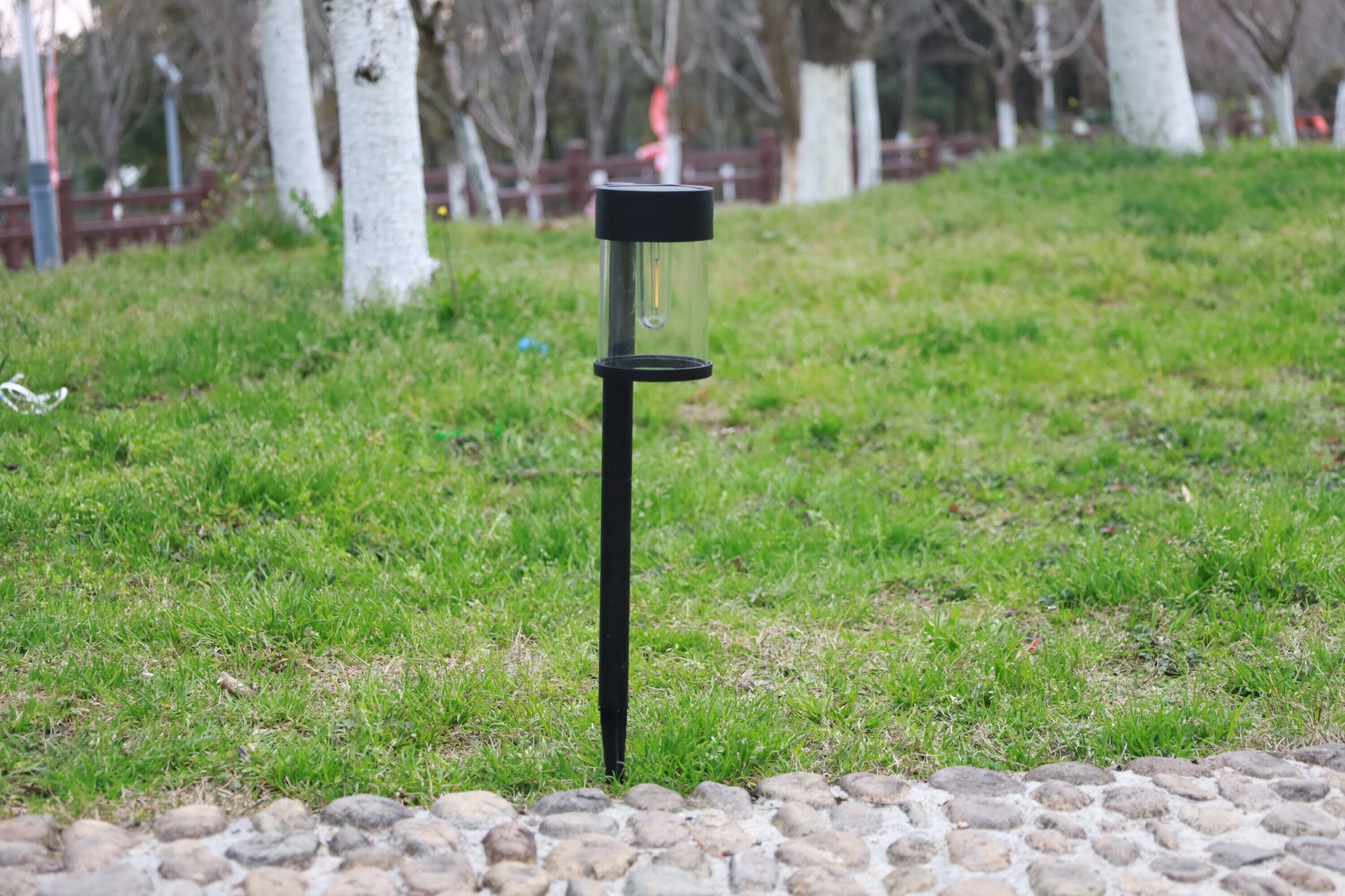 slide 4 of 6, Harbor Breeze 10LM solar path light 10 -Lumens 0.01 -Watt black Solar LED Outdoor Path Light ( 3000-K ), 1 ct