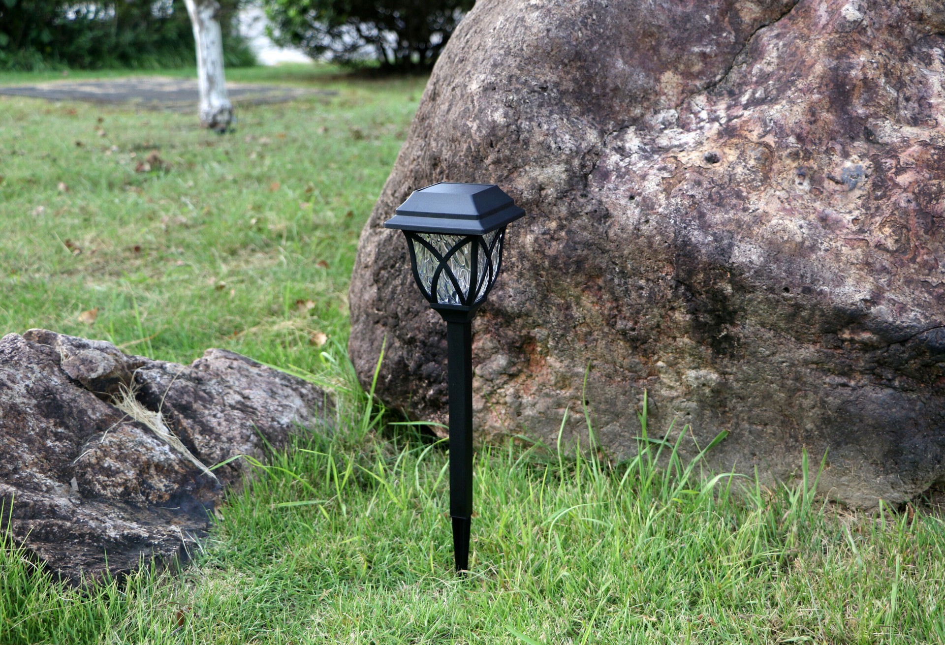 slide 4 of 6, Harbor Breeze 10LM Solar Path light 10 -Lumens 0.01 -Watt Black Solar LED Outdoor Path Light ( 3000-K ), 1 ct