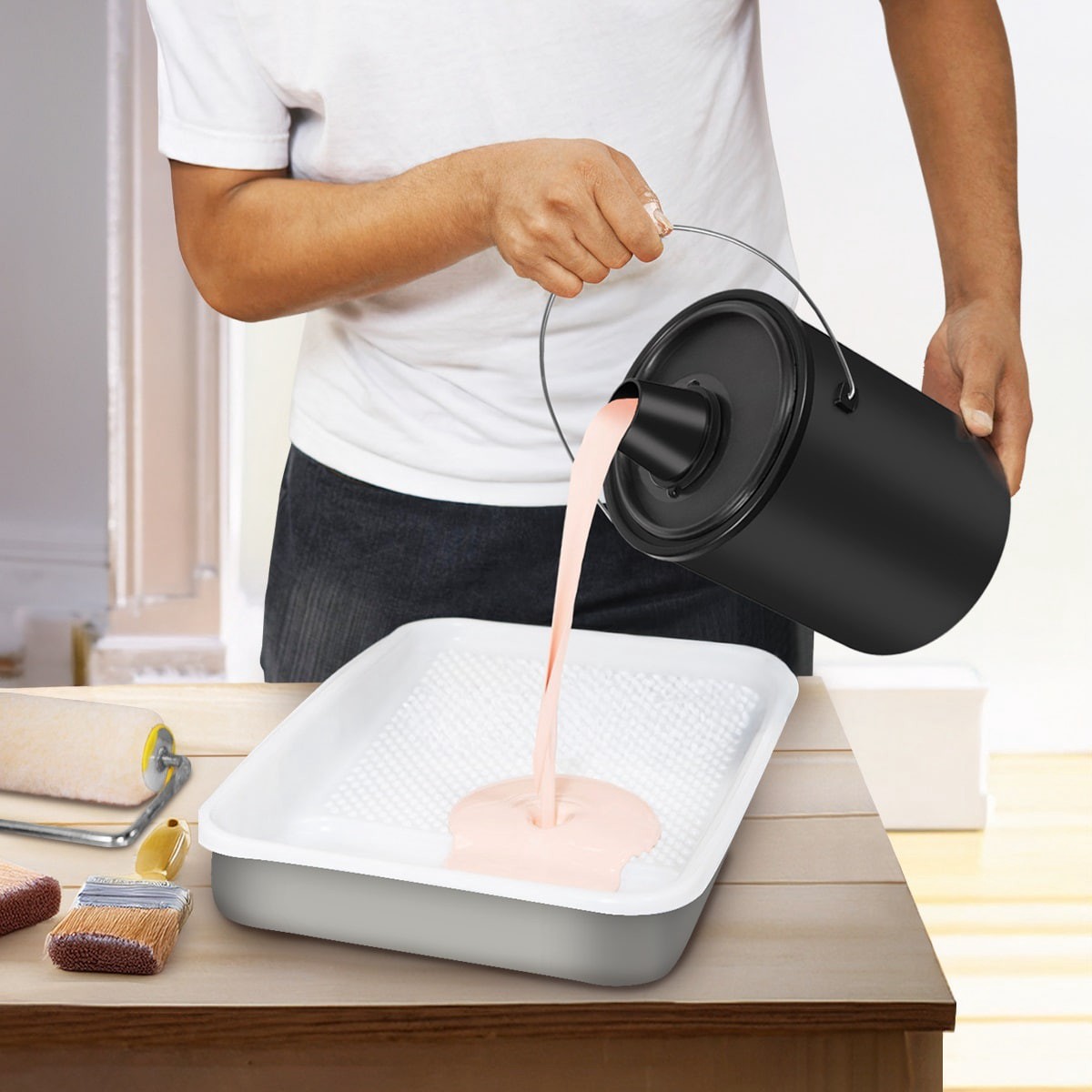 slide 4 of 5, Project Source 1-gallon Plastic Paint bucket Lid(s) Included, 1 ct