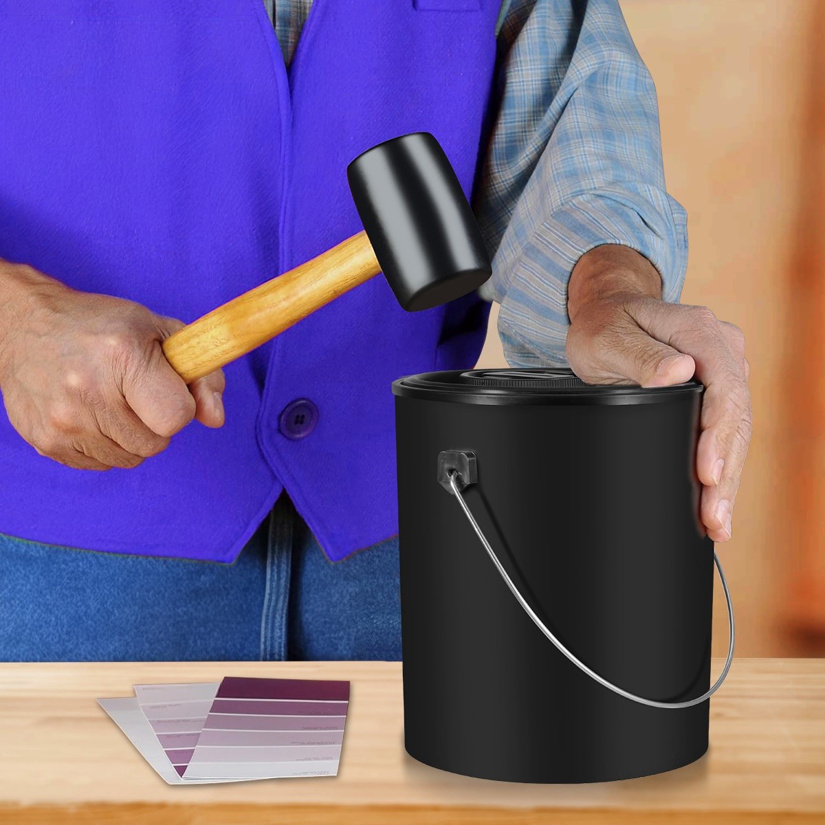 slide 5 of 5, Project Source 1-gallon Plastic Paint bucket Lid(s) Included, 1 ct