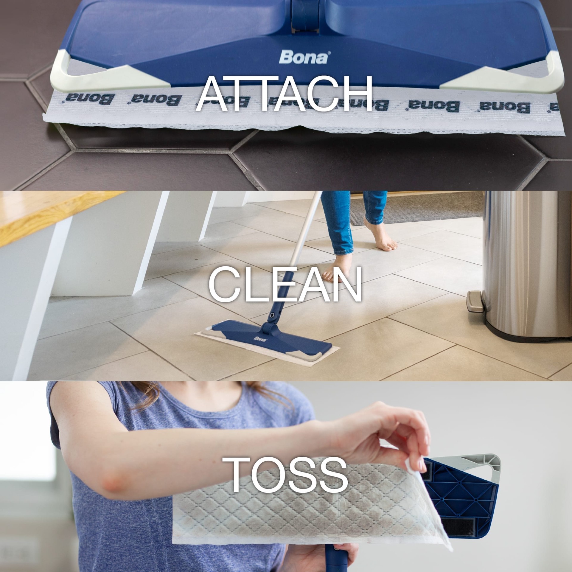 slide 4 of 6, Bona 12 -Pack Microfiber Mop Pad, 1 ct