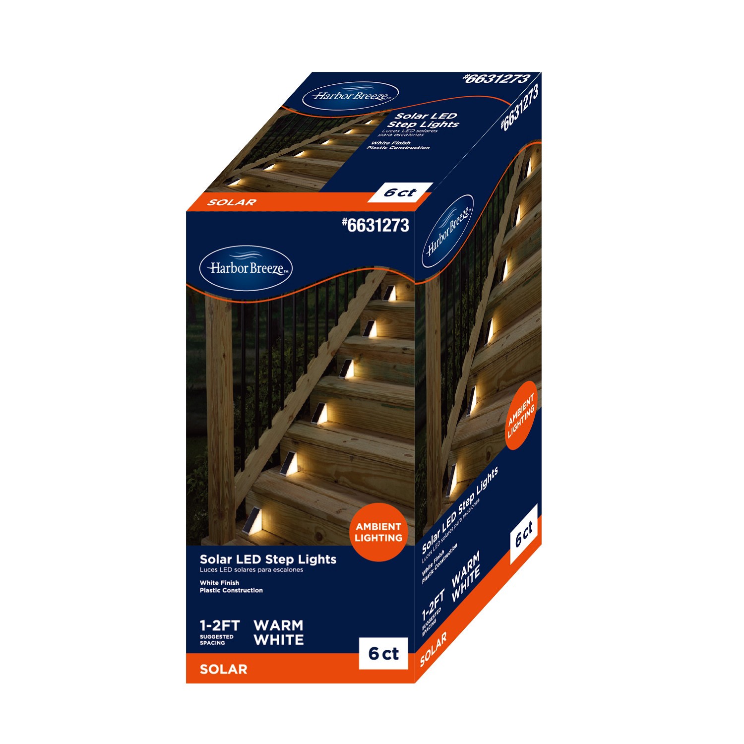 slide 2 of 6, Harbor Breeze 4 -Lumens 0.5 -Watt white Solar LED Outdoor Path Light ( 3000-K ), 1 ct