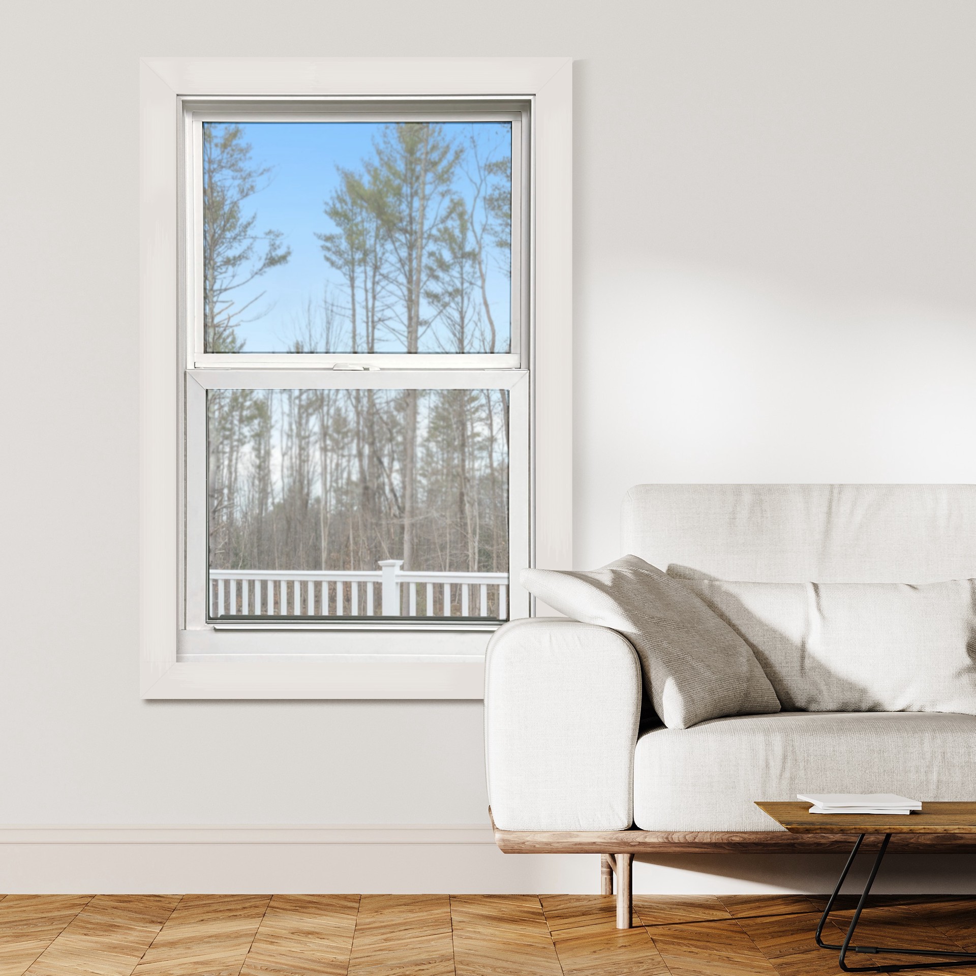 slide 2 of 6, United Window & Door PRO Series 1800 27-3/4-in x 61-1/2-in White Exterior Vinyl Replacement Single Hung Window Low-E argon Double Pane Glass (Half Screen Included), 1 ct