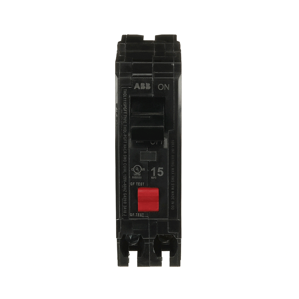 slide 3 of 6, ABB 15-amp 1 -Pole GFCI Plug-On Neutral Circuit Breaker, 1 ct