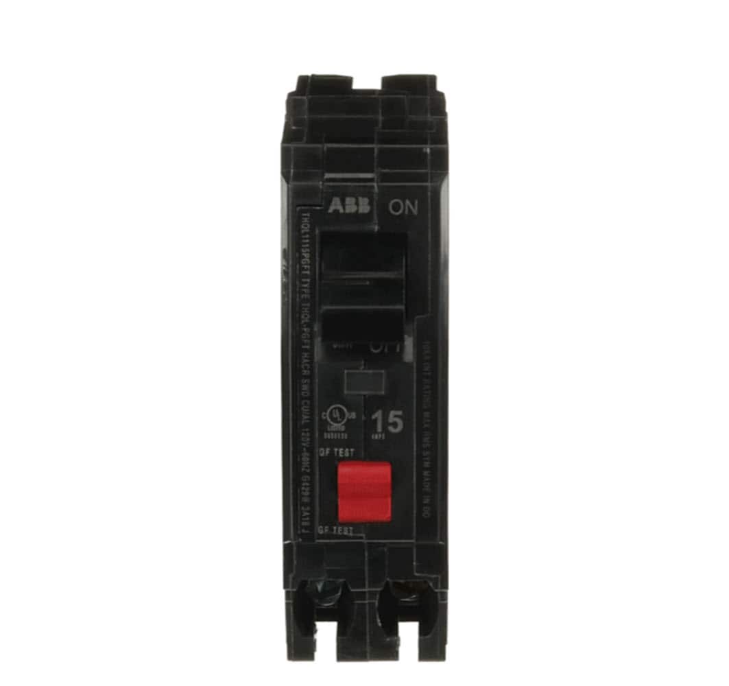 slide 1 of 6, ABB 15-amp 1 -Pole GFCI Plug-On Neutral Circuit Breaker, 1 ct