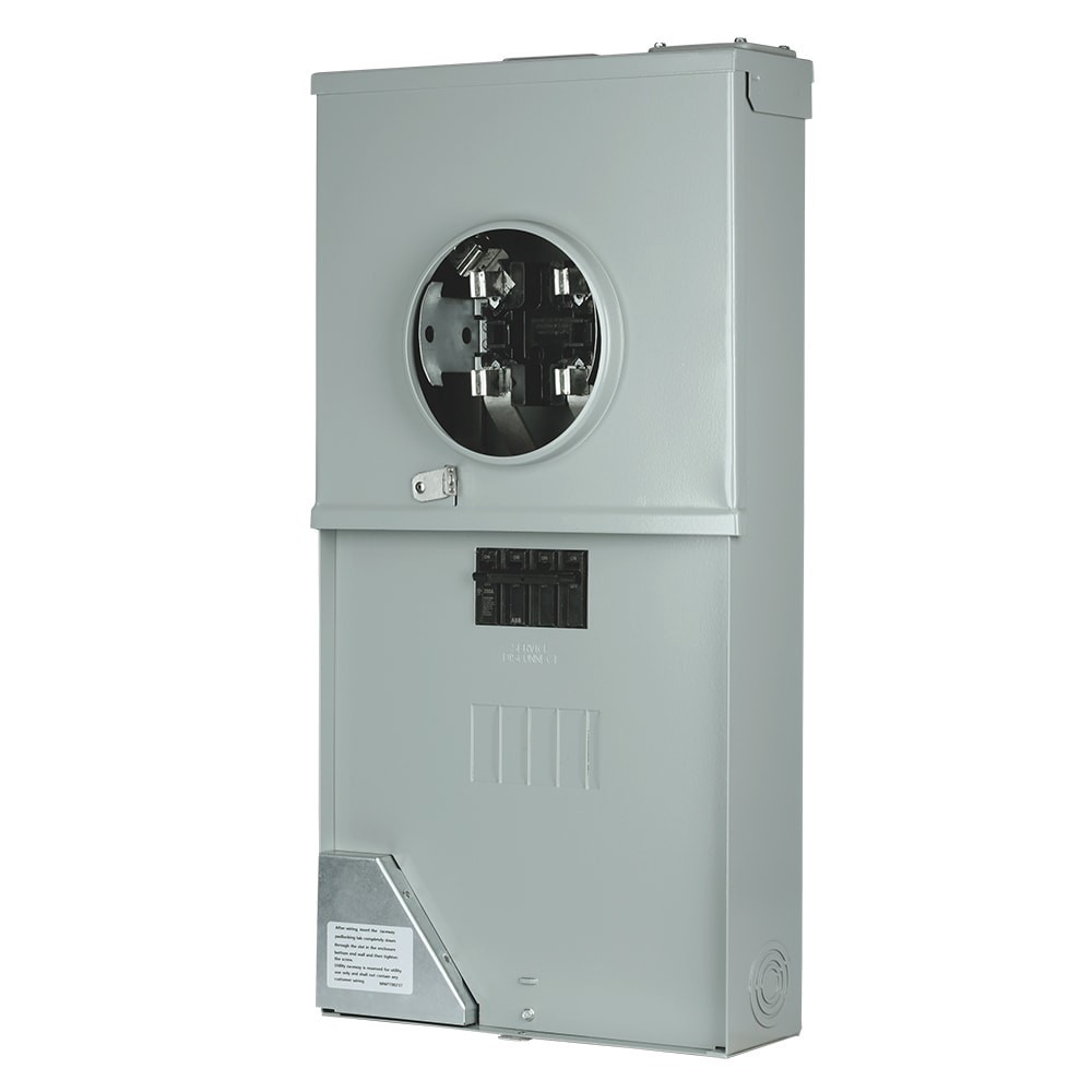 slide 5 of 6, ABB ReliaHome 200 -Amp 4 -Spaces 16 -Circuit Outdoor Main Breaker Meter Combo Load Center, 1 ct