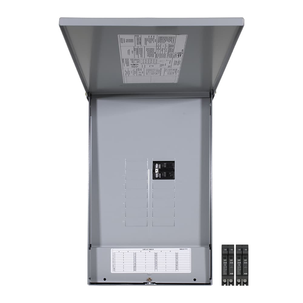 slide 1 of 4, ABB ReliaHome T-Series 125 -Amp 12 -Spaces 24 -Circuit Outdoor Main Breaker Load Center (Value Pack), 1 ct