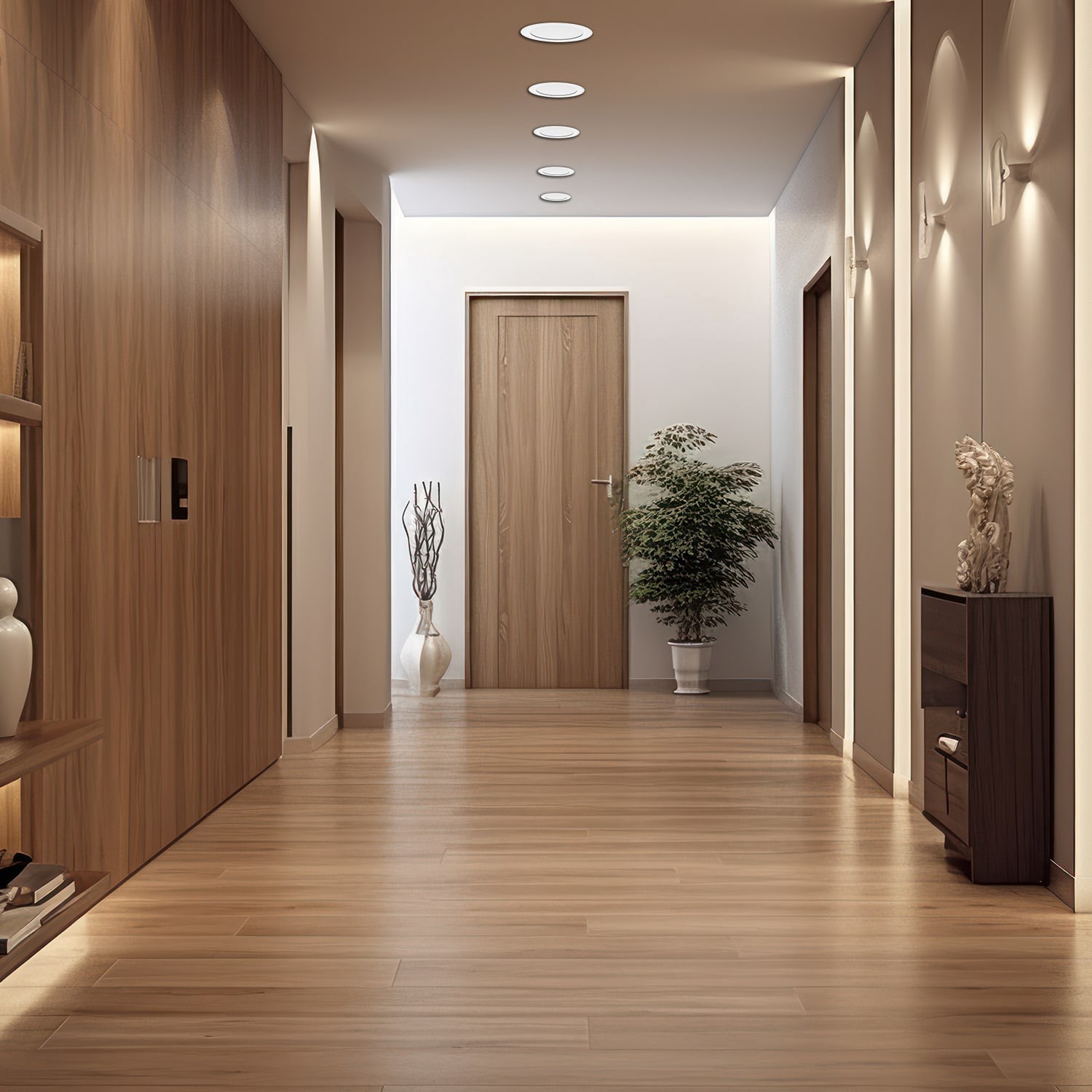 slide 3 of 6, Utilitech white 5-in or 6-in 850 -Lumens Warm White Round Dimmable LED Damp rated Recessed Downlight, 1 ct