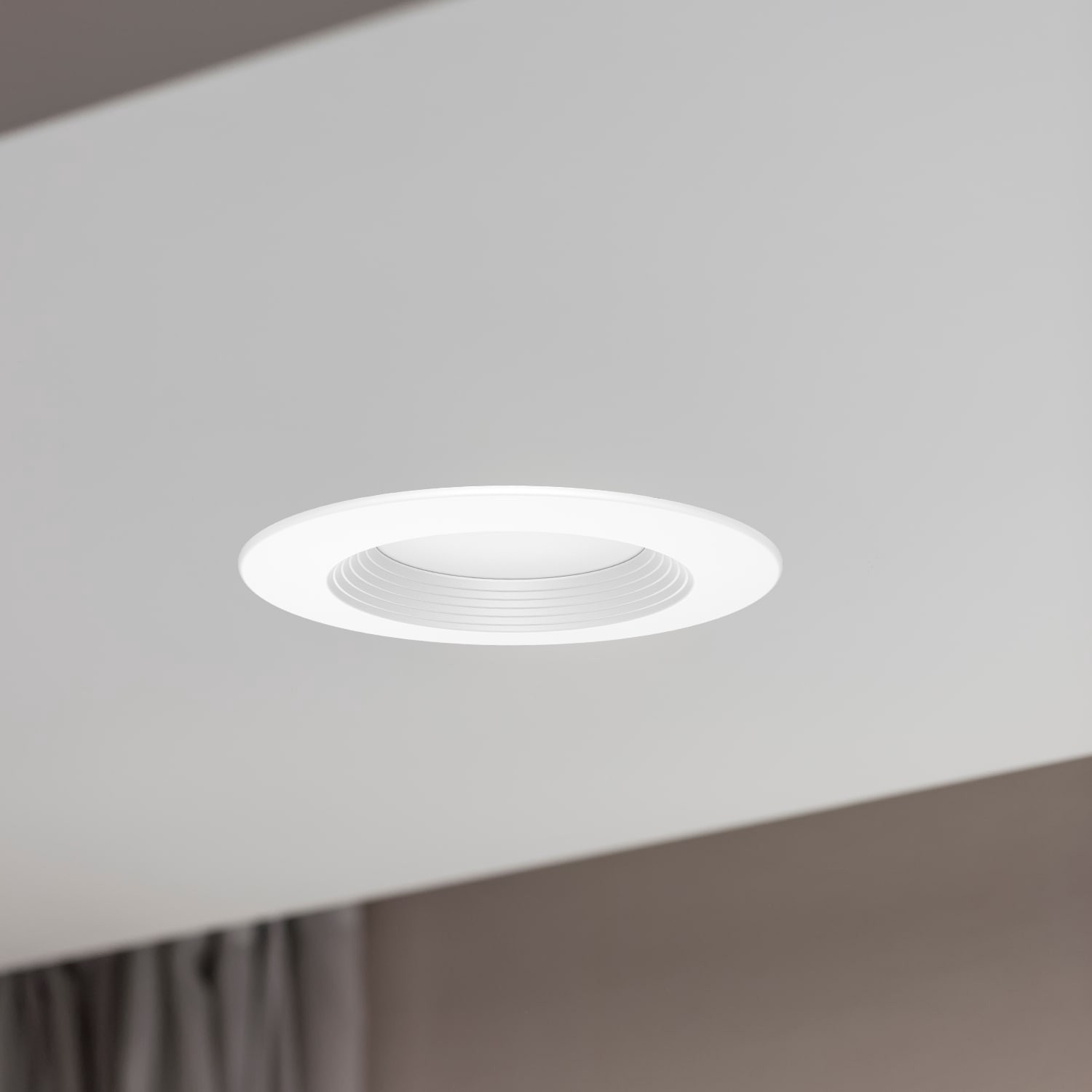 slide 5 of 6, Utilitech White 5-in or 6-in 850 -Lumens Switchable white Round Dimmable LED Wet rated Recessed Downlight, 1 ct