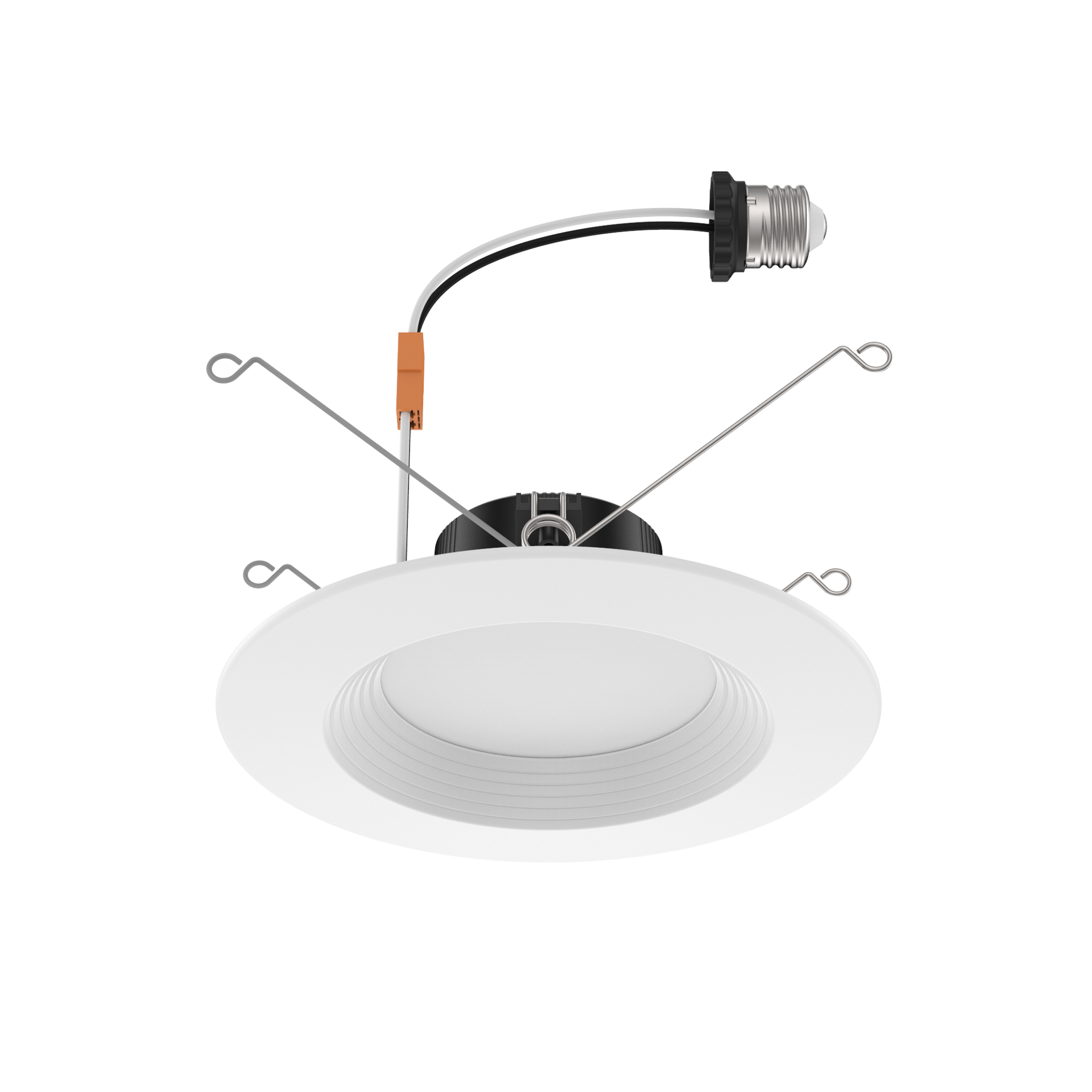 slide 1 of 6, Utilitech White 5-in or 6-in 850 -Lumens Switchable white Round Dimmable LED Wet rated Recessed Downlight, 1 ct