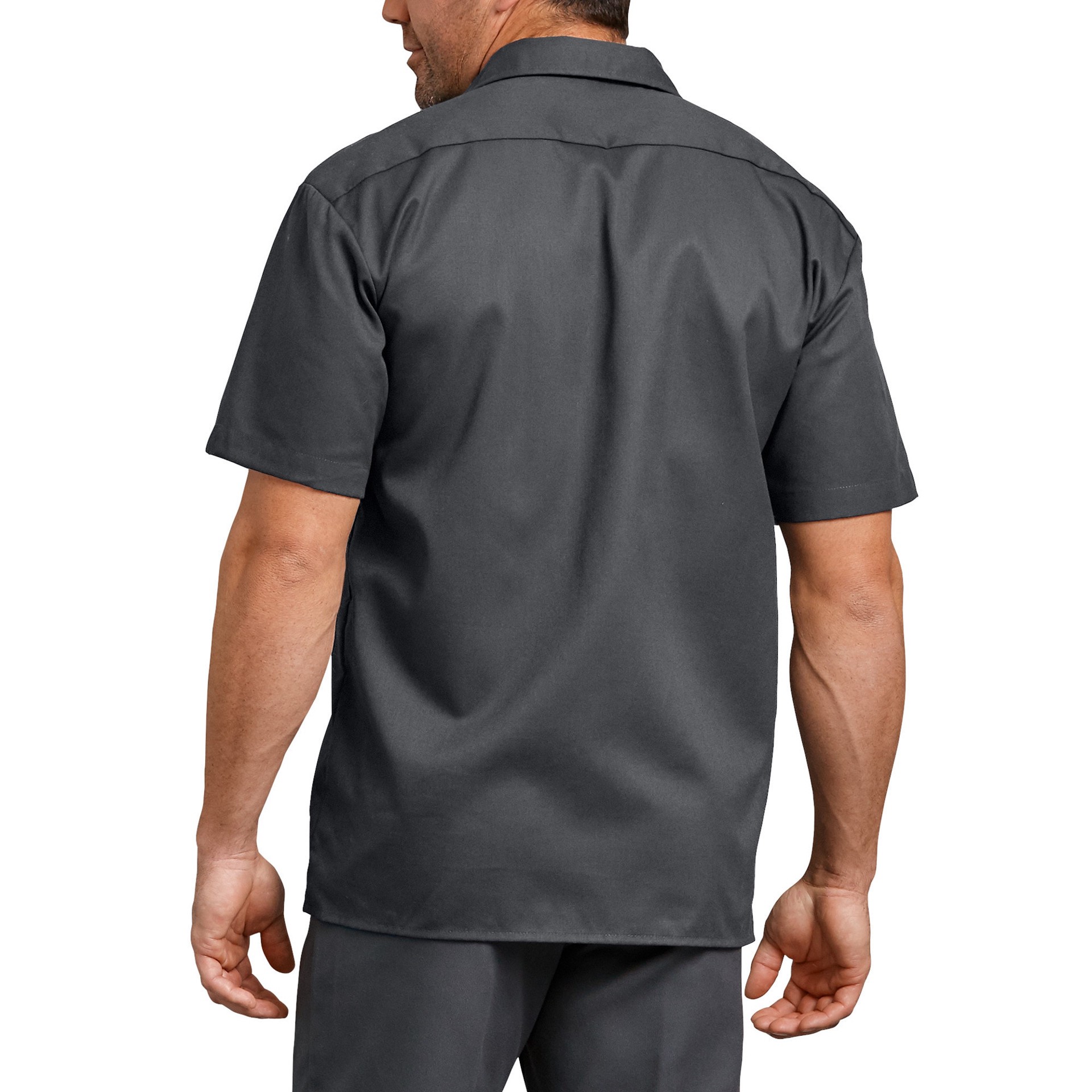 slide 2 of 4, Dickies Men's Gray Heavy weight Jersey Short sleeve Solid Button-down shirt ( 2XL ), 1 ct