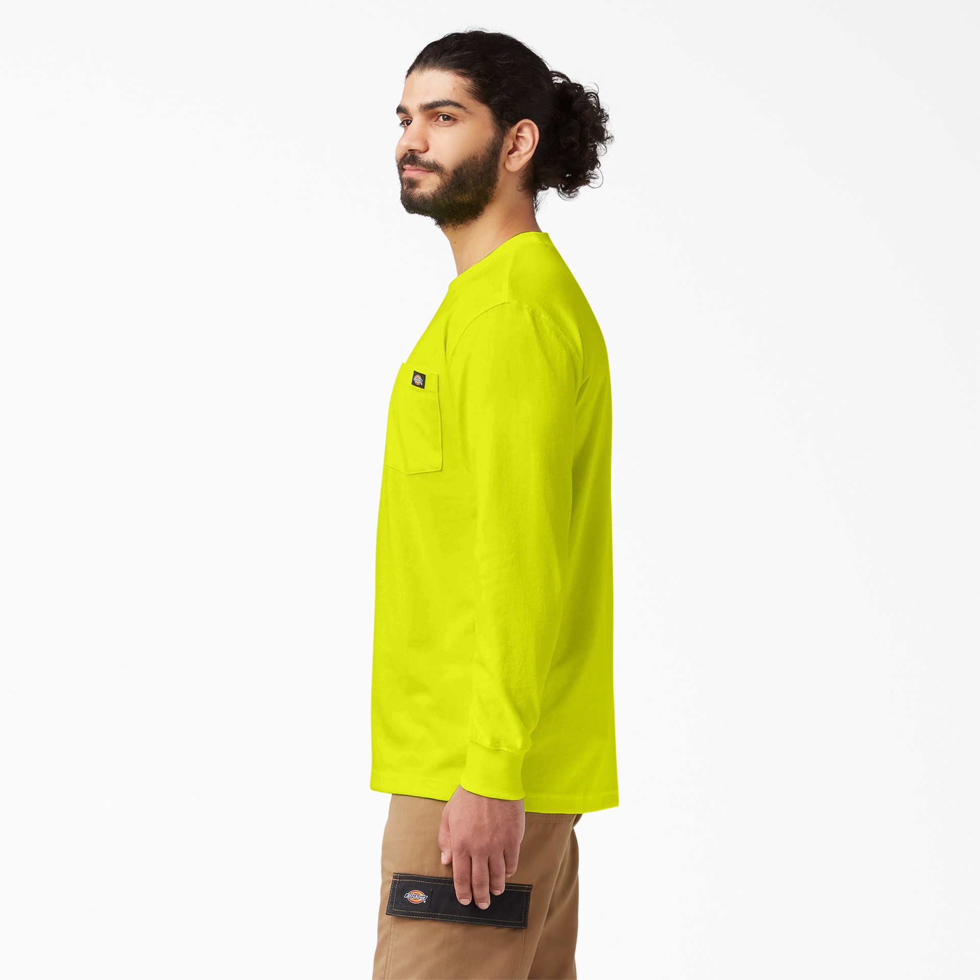 slide 3 of 4, Dickies Men's Yellow Heavy weight Jersey Long sleeve Solid T-shirt ( Large ), 1 ct