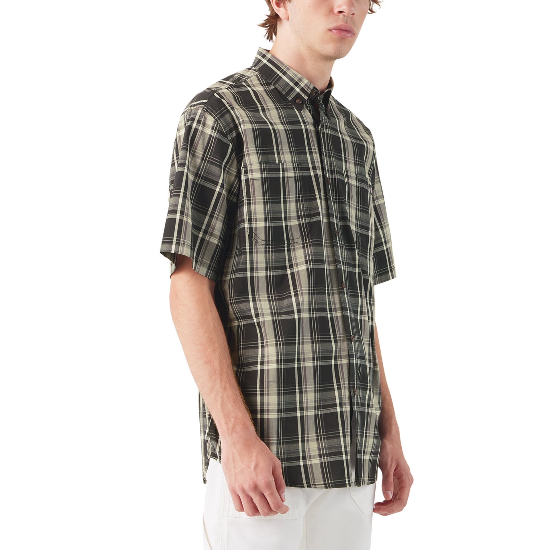 slide 3 of 4, Dickies Men's Black Twill Short sleeve Solid Button-down shirt ( 2XL ), 1 ct