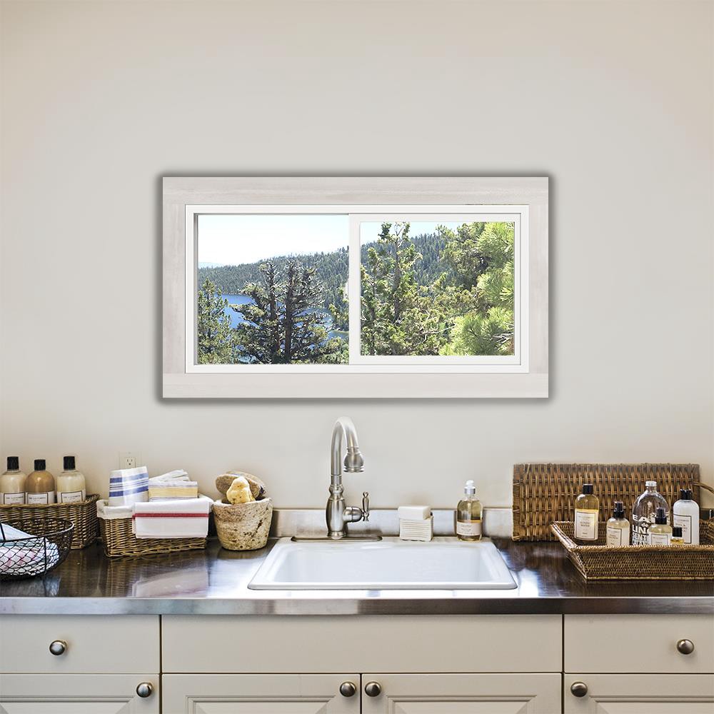 slide 3 of 6, JELD-WEN V-2500 29-1/2-in x 23-1/2-in White Exterior White Interior Left-Handed Vinyl Sliding Window Annealed Glass (Full Screen Included), 1 ct