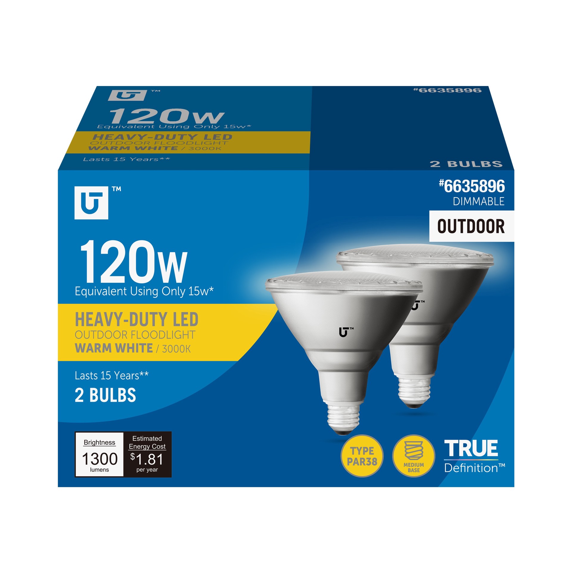 Utilitech Led Bulb Utilitech Led light bulb 120 -Watt EQ PAR38 Warm white Medium screw ...