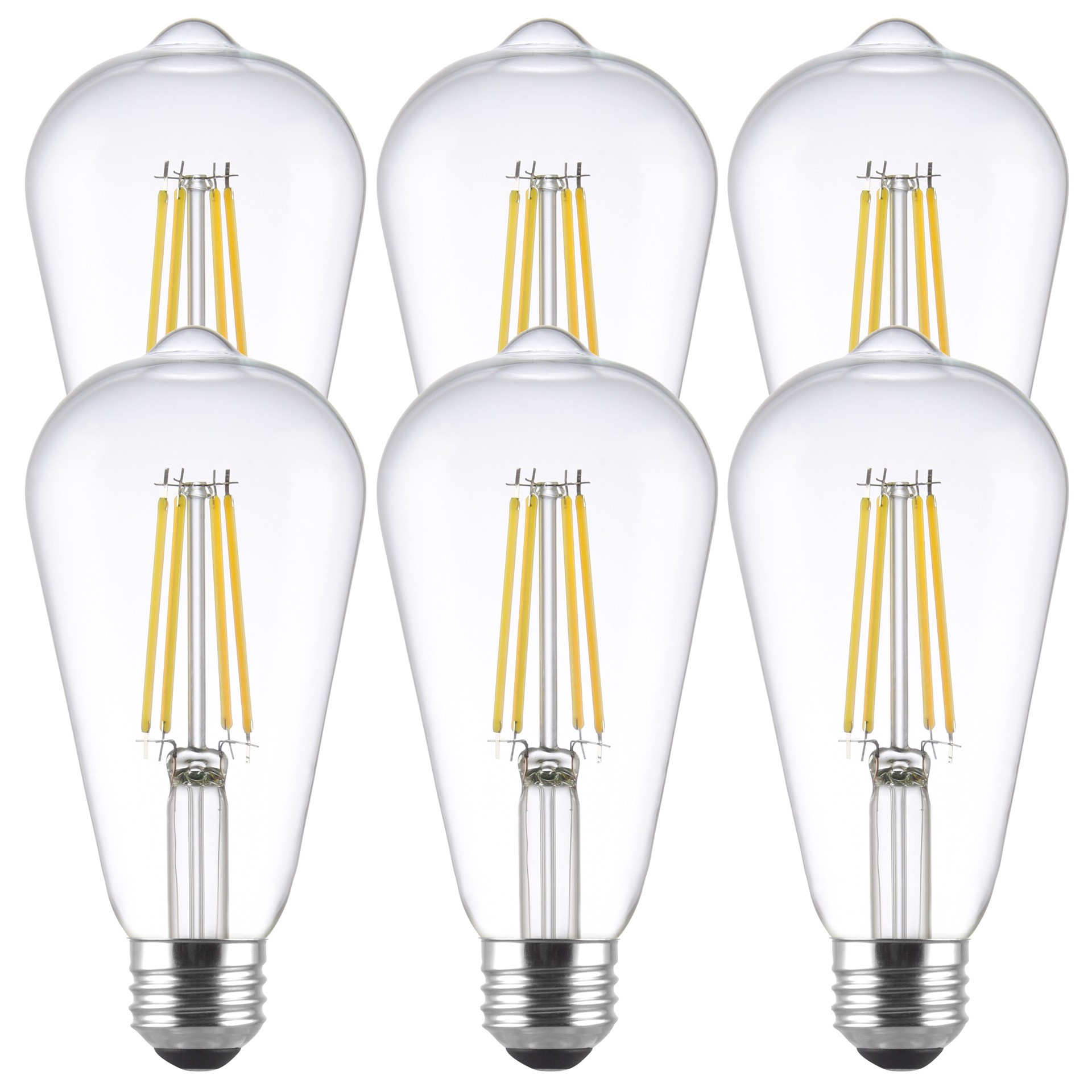 slide 5 of 6, Utilitech Led light bulb 60 -Watt EQ ST19 Daylight E26 Dimmable LED Decorative Light Bulb 6 -Pack, 1 ct