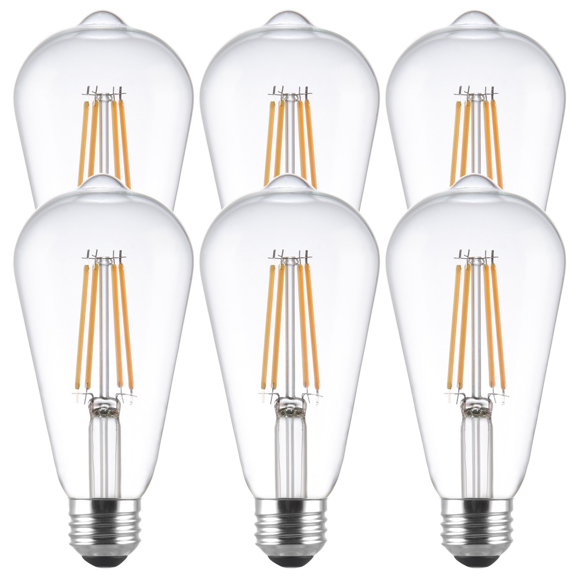 slide 5 of 6, Utilitech Led light bulb 60 -Watt EQ ST19 Soft white E26 Dimmable LED Decorative Light Bulb 6 -Pack, 1 ct