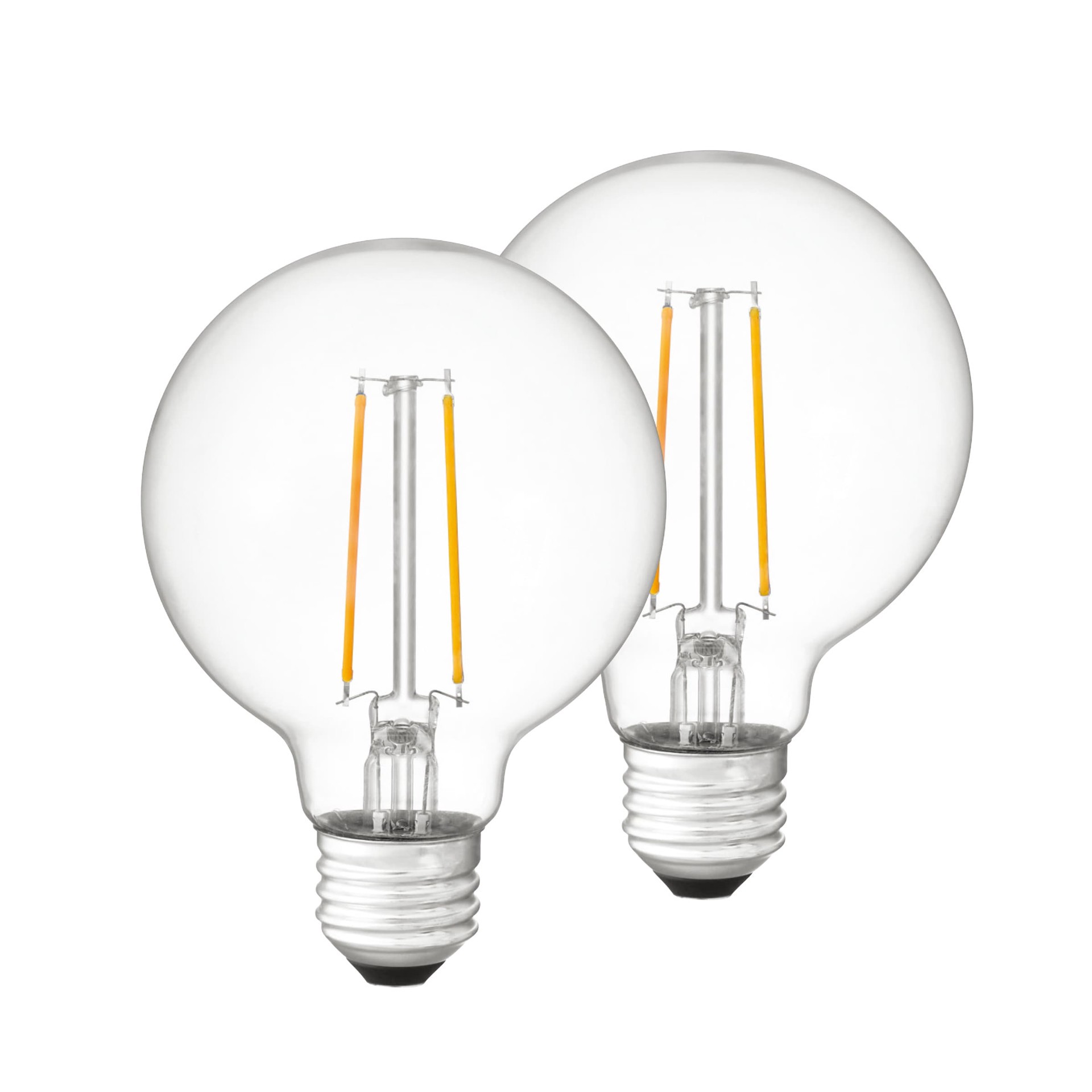 slide 5 of 6, Utilitech 40 -Watt EQ G25 Soft white E26 Dimmable LED General purpose Light Bulb 2 -Pack, 1 ct