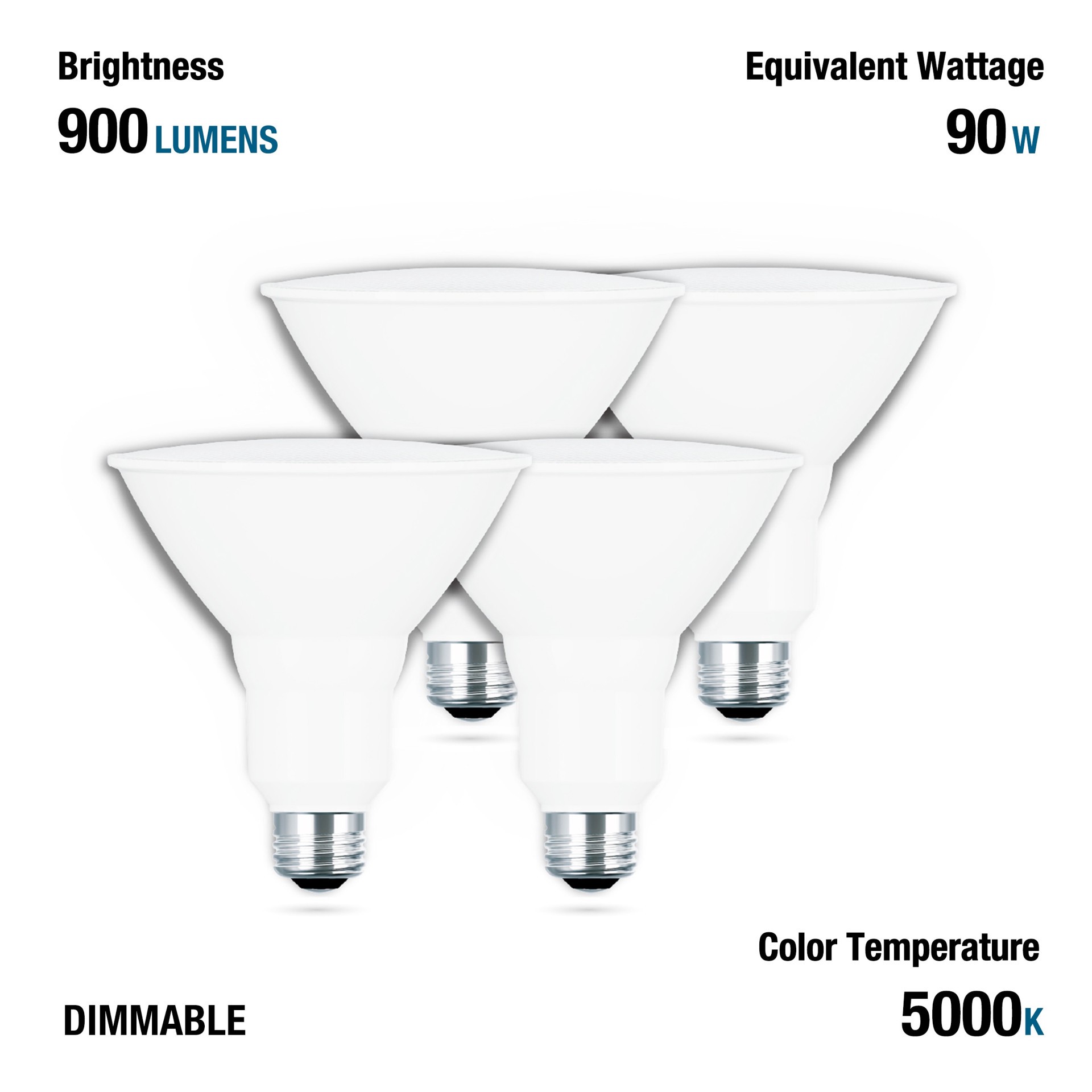 slide 5 of 6, Utilitech 90 -Watt EQ PAR38 Daylight E26 Dimmable LED General purpose Light Bulb 4 -Pack, 1 ct
