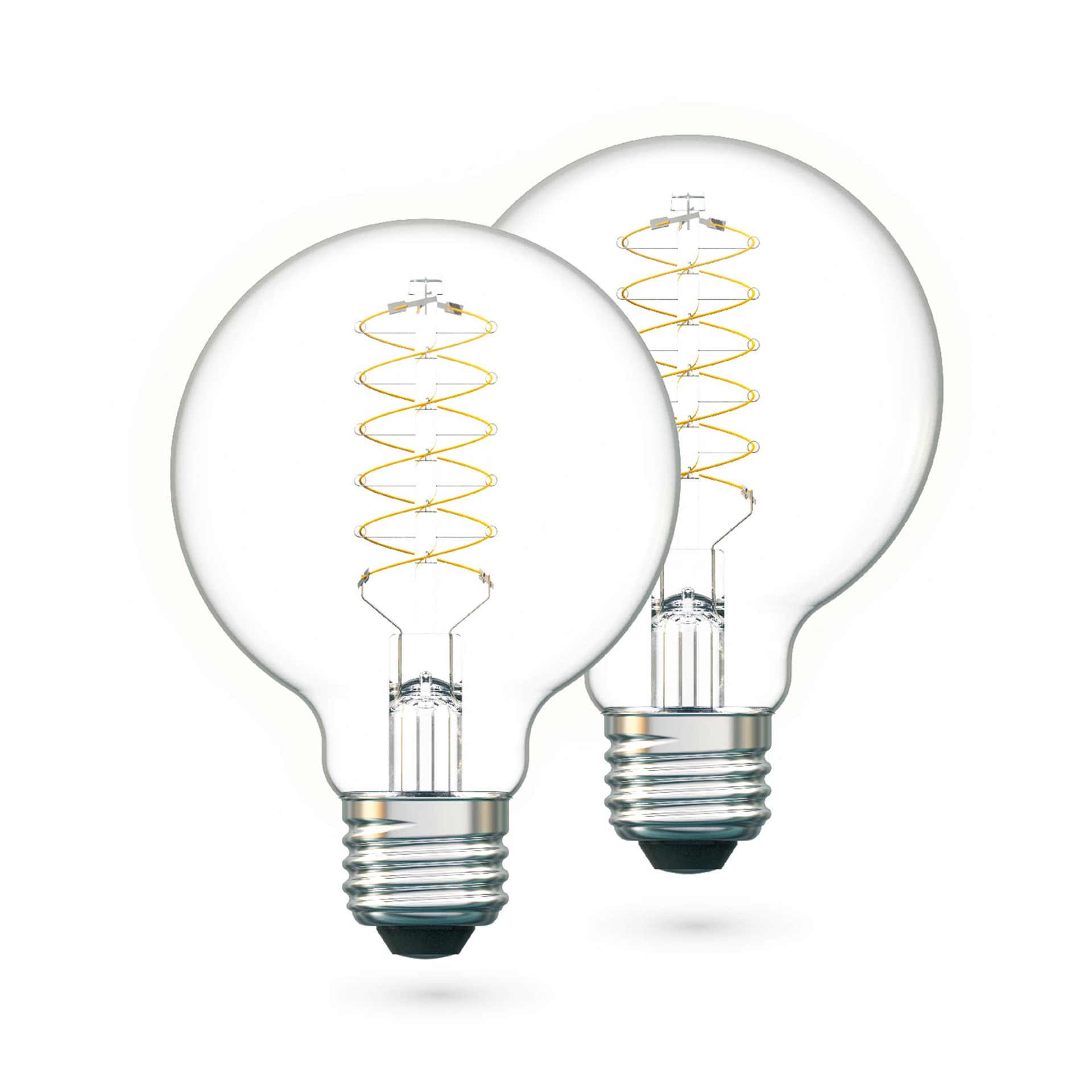 slide 5 of 6, Utilitech 60 -Watt EQ G25 Warm white E26 Dimmable LED General purpose Light Bulb 2 -Pack, 1 ct