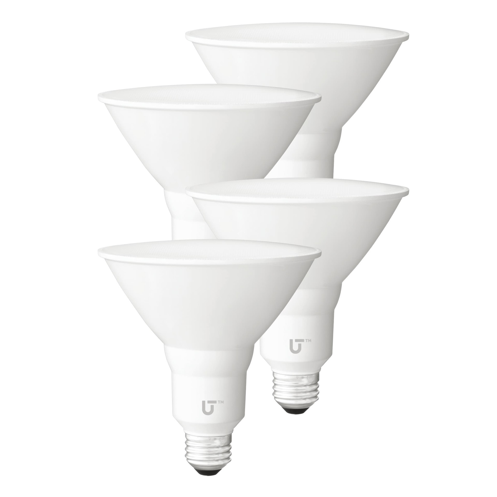 slide 4 of 6, Utilitech 90 -Watt EQ PAR38 Warm white E26 Dimmable LED General purpose Light Bulb 4 -Pack, 1 ct