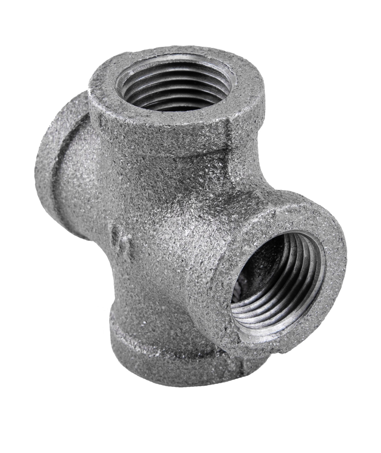 slide 4 of 6, RELIABILT 1/2-in 90-Degree Black Iron Cross Tee, 1 ct