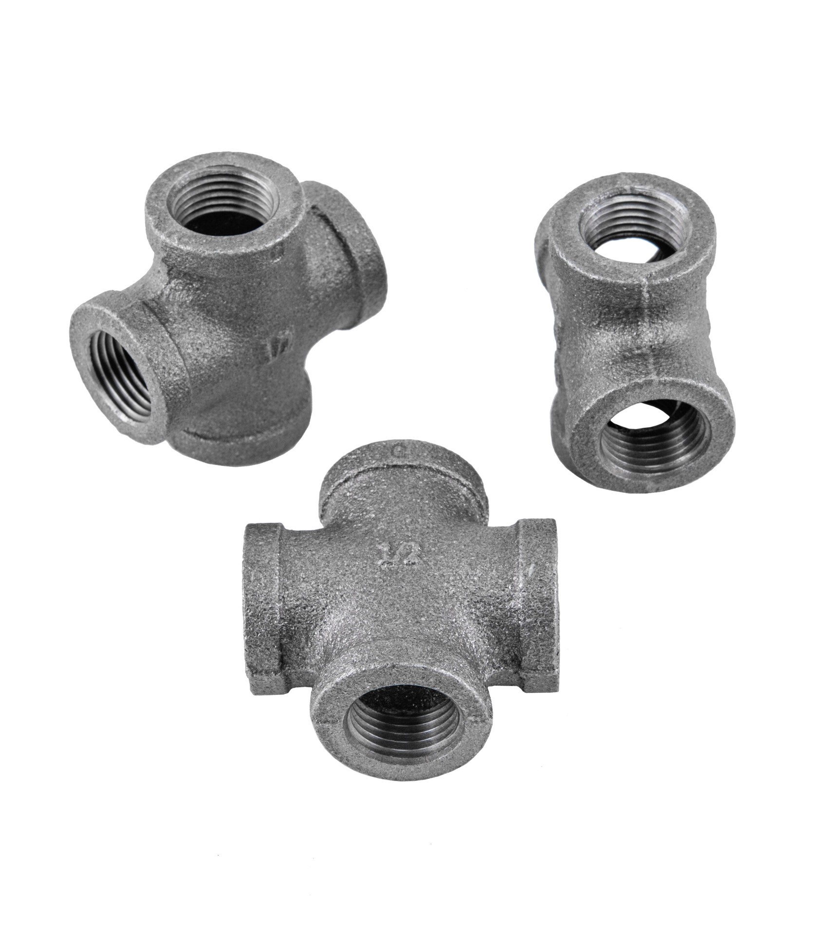 slide 5 of 6, RELIABILT 1/2-in 90-Degree Black Iron Cross Tee, 1 ct