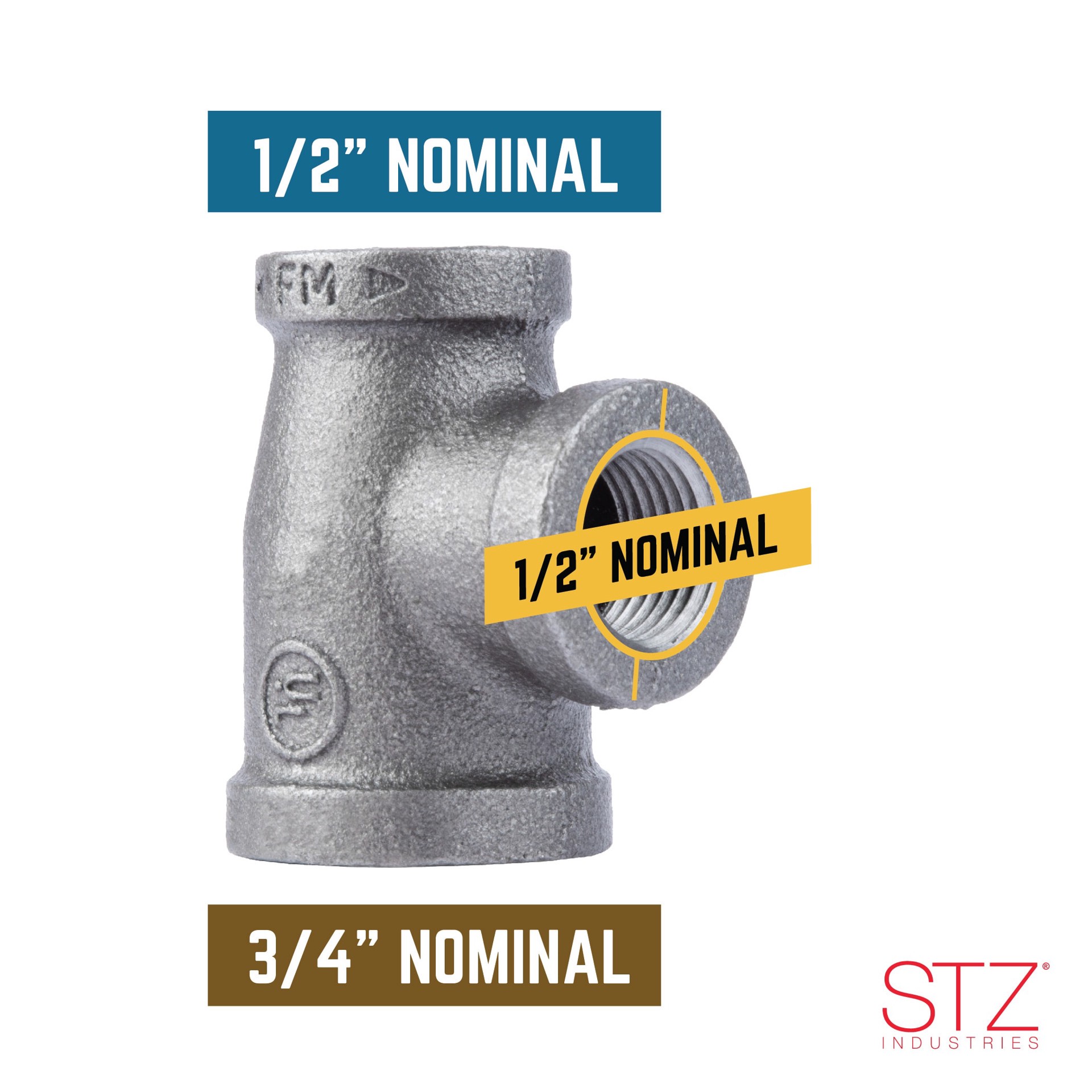 slide 5 of 6, RELIABILT 3/4-in 90-Degree Black Iron Tee, 1 ct