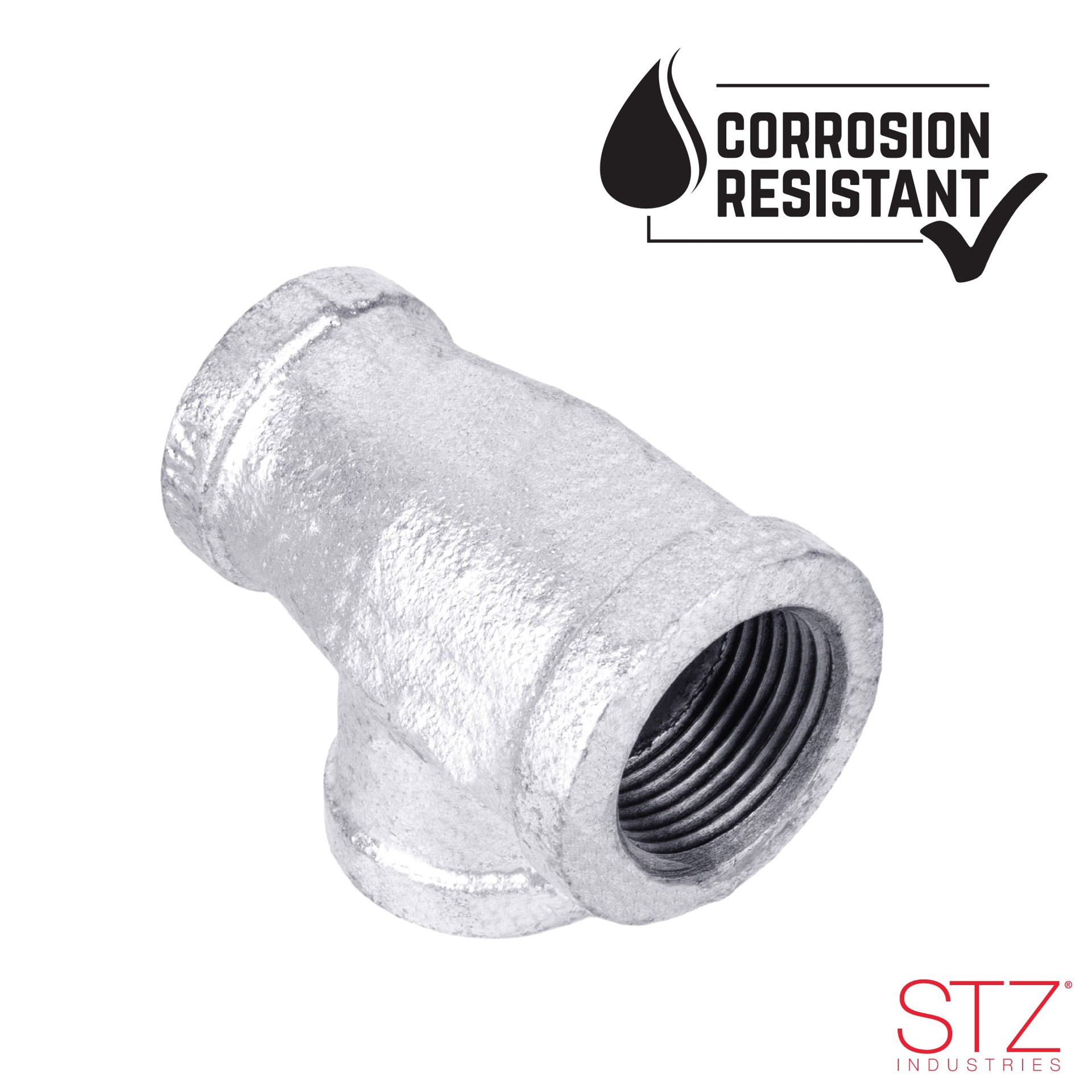 slide 5 of 6, RELIABILT 3/4-in x 1/2-in Galvanized Reducing Tee, 1 ct