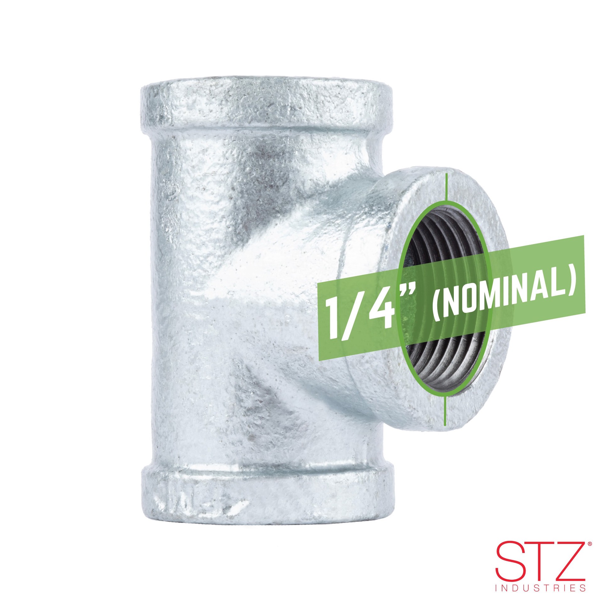 slide 3 of 6, RELIABILT 1/4-in Galvanized Tee, 1 ct