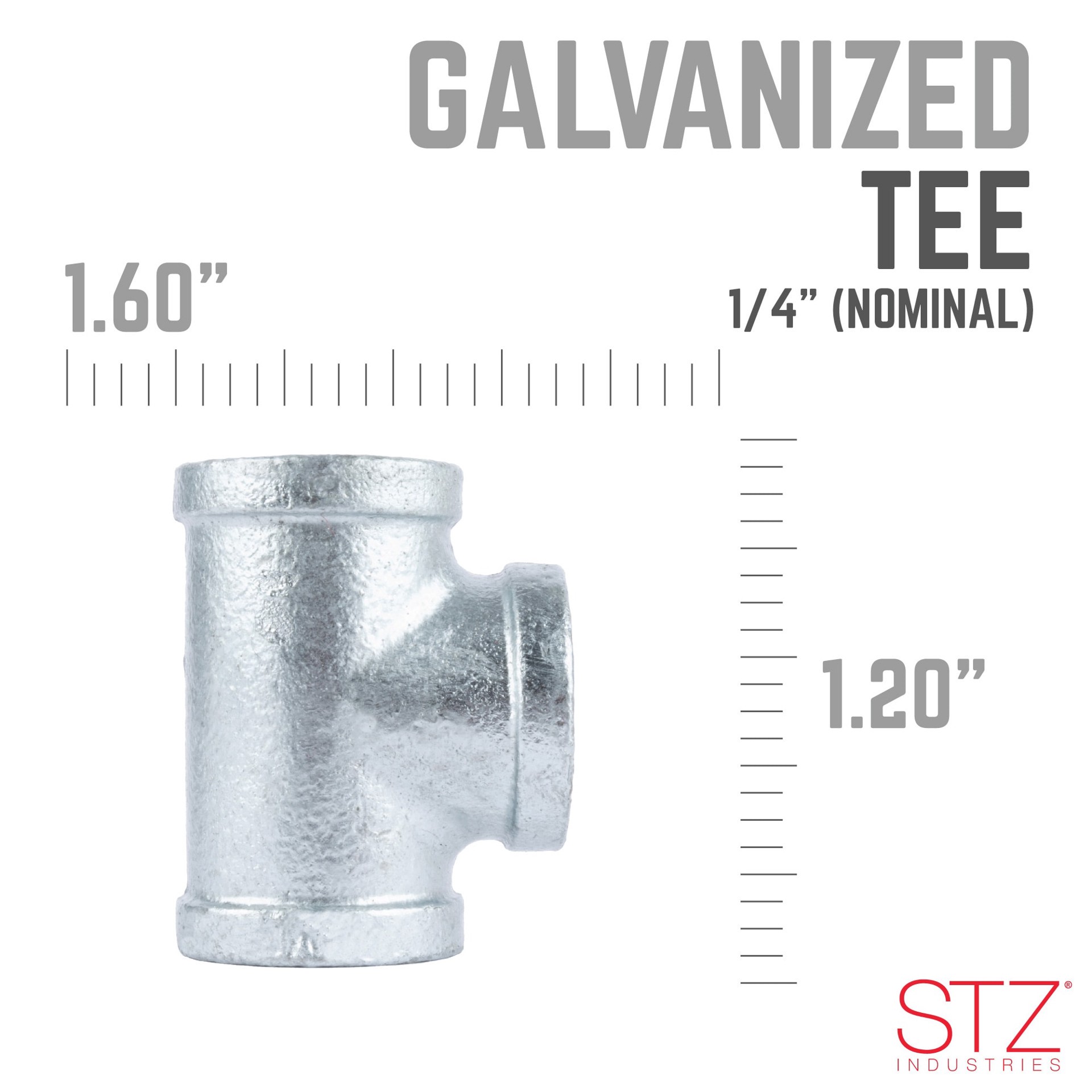 slide 4 of 6, RELIABILT 1/4-in Galvanized Tee, 1 ct