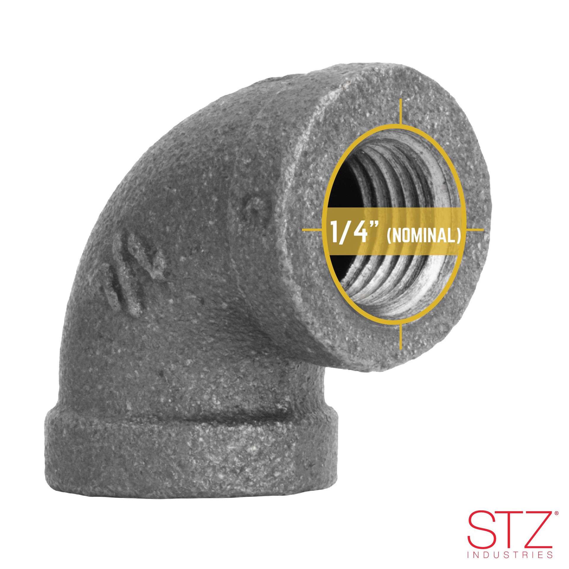 slide 5 of 6, RELIABILT 1/4-in 90-Degree Black Iron Elbow, 1 ct