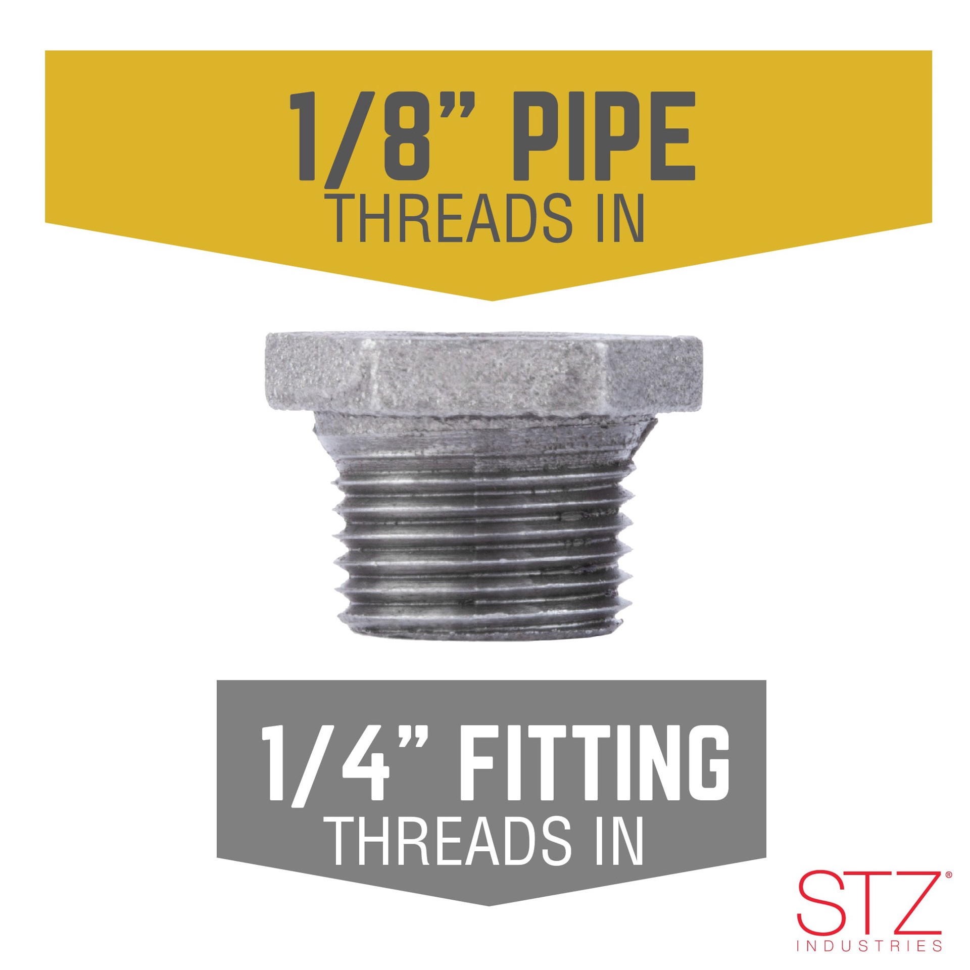 slide 6 of 6, RELIABILT 1/4-in x 1/8-in Black Hex Bushing, 1 ct