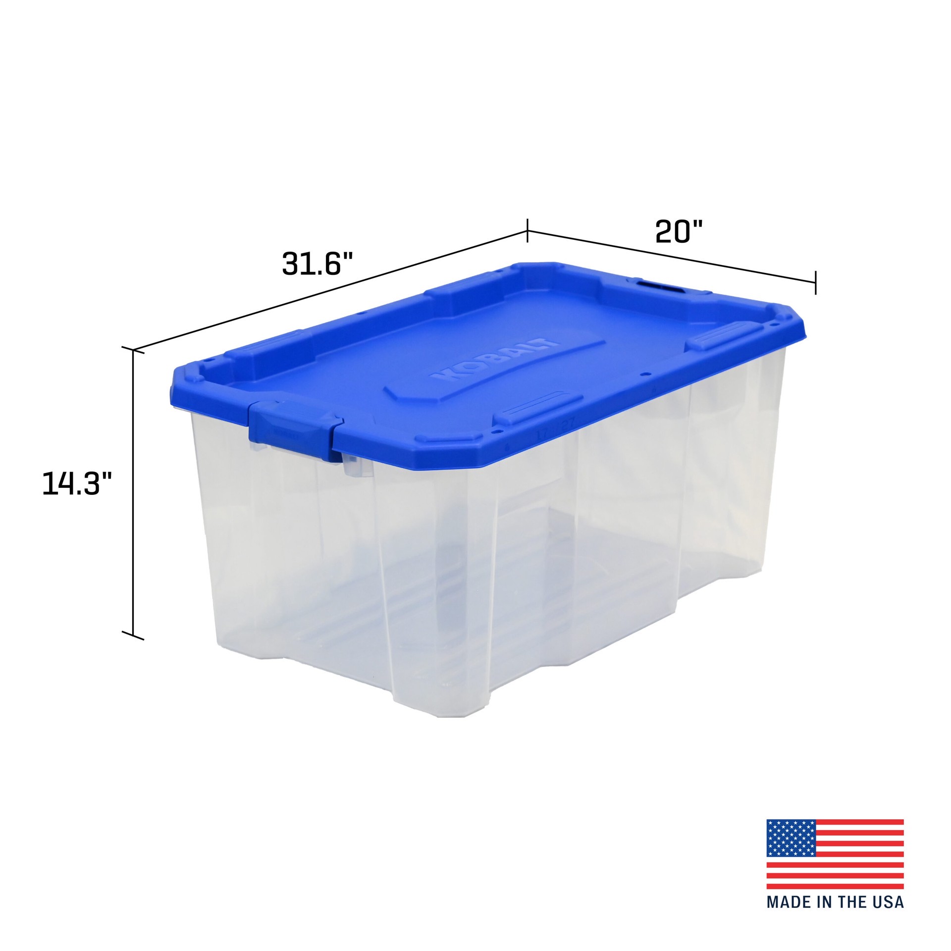slide 3 of 6, Kobalt Large 27 -Gallons ( 108 -Quarts ) Clear Heavy Duty Stackable Tote with Latching Lid, 1 ct