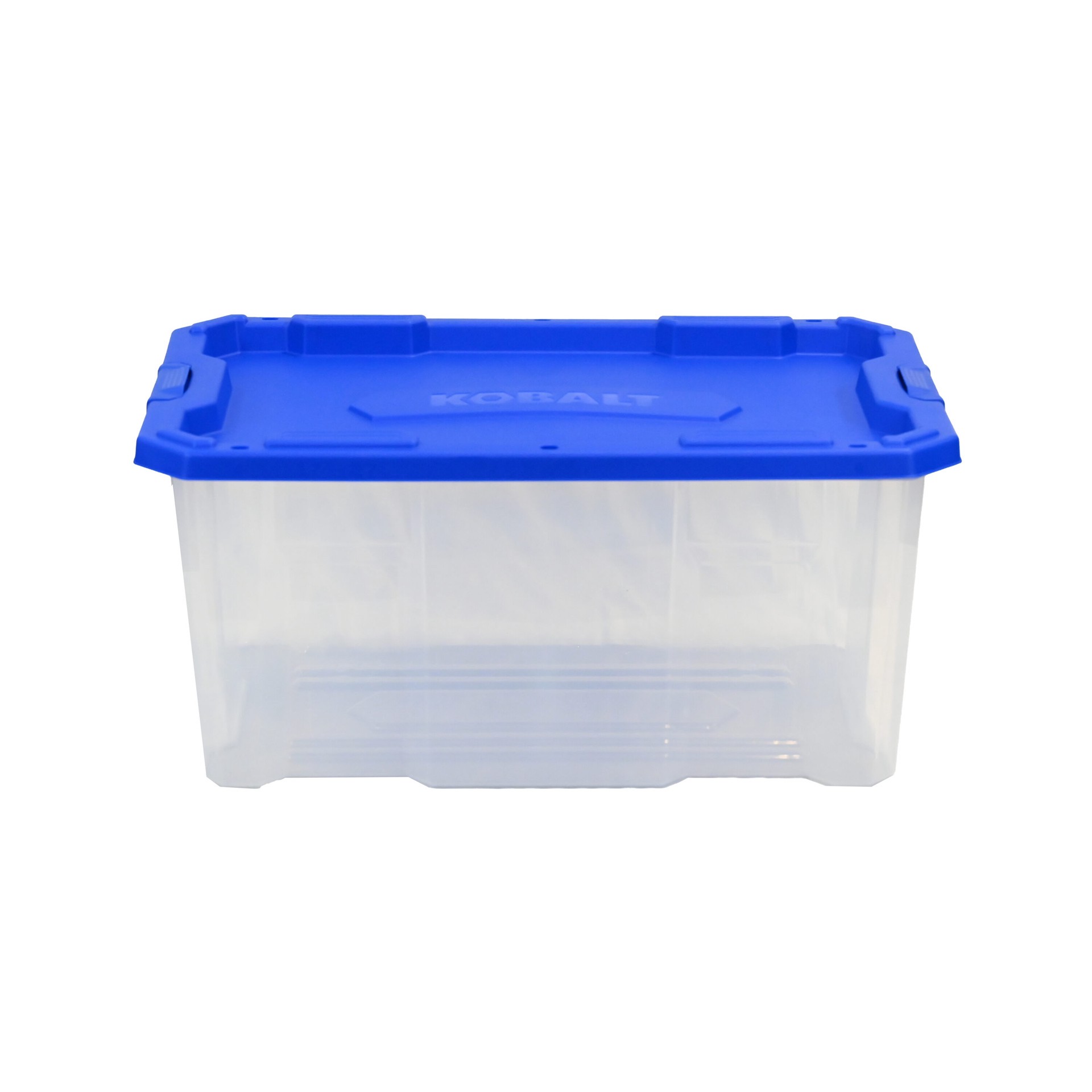 slide 4 of 6, Kobalt Large 27 -Gallons ( 108 -Quarts ) Clear Heavy Duty Stackable Tote with Latching Lid, 1 ct