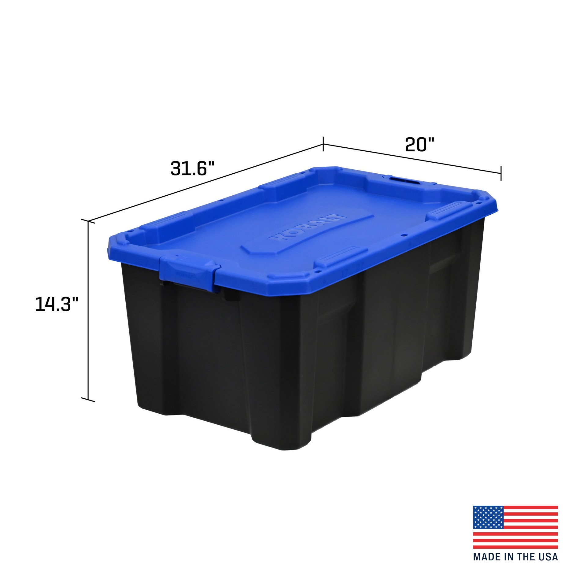 slide 3 of 6, Kobalt Large 27 -Gallons ( 108 -Quarts ) Black Heavy Duty Stackable Tote with Latching Lid, 1 ct