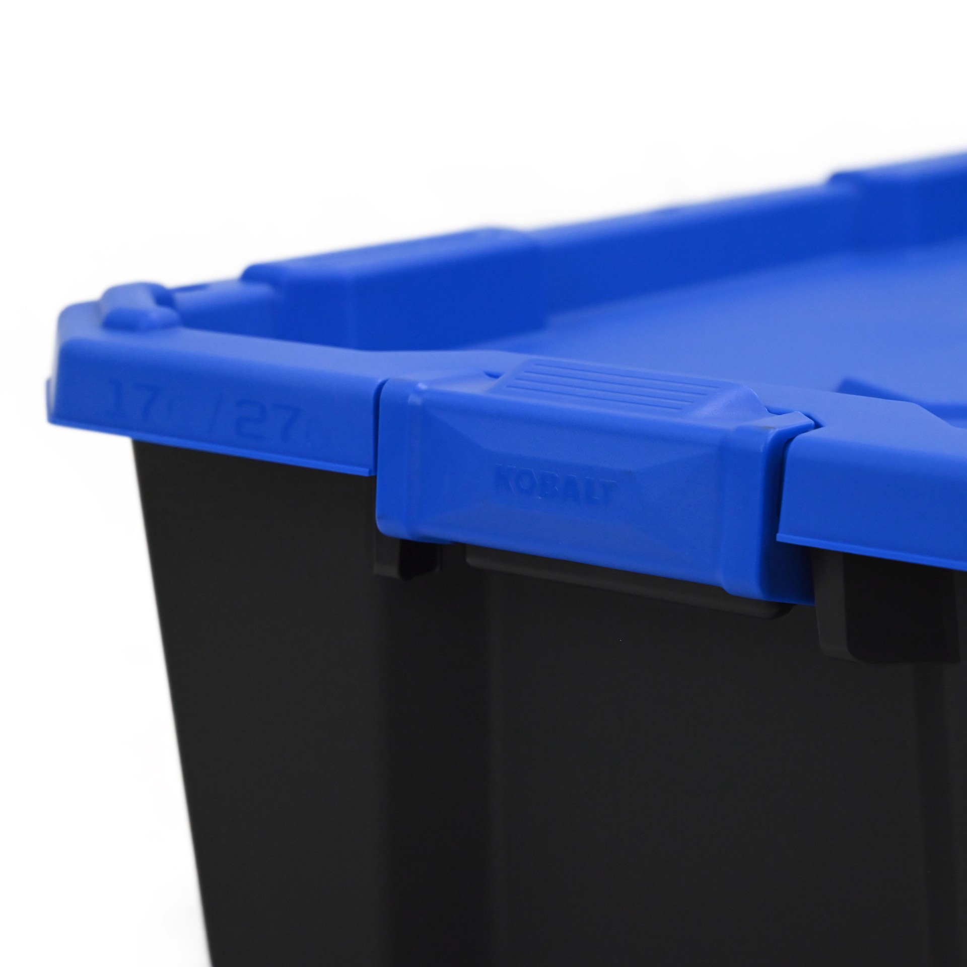 slide 5 of 6, Kobalt Large 27 -Gallons ( 108 -Quarts ) Black Heavy Duty Stackable Tote with Latching Lid, 1 ct