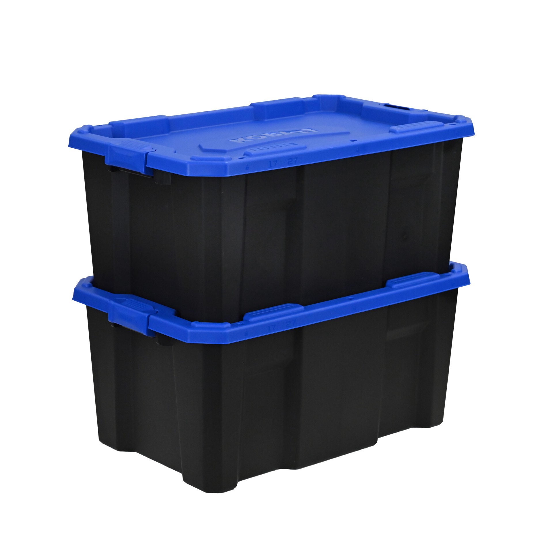 slide 6 of 6, Kobalt Large 27 -Gallons ( 108 -Quarts ) Black Heavy Duty Stackable Tote with Latching Lid, 1 ct